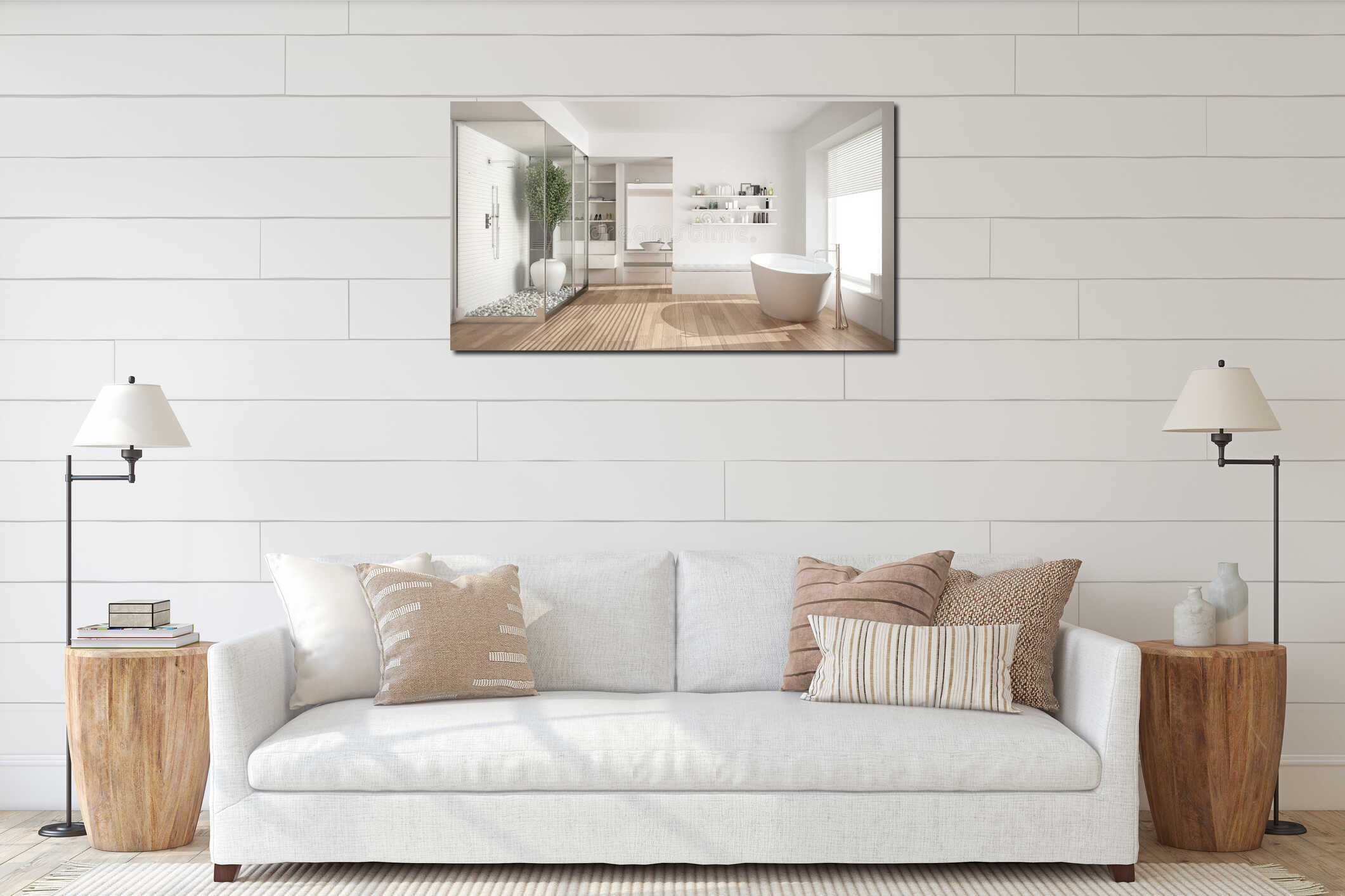 Canvas hanging interior mockup