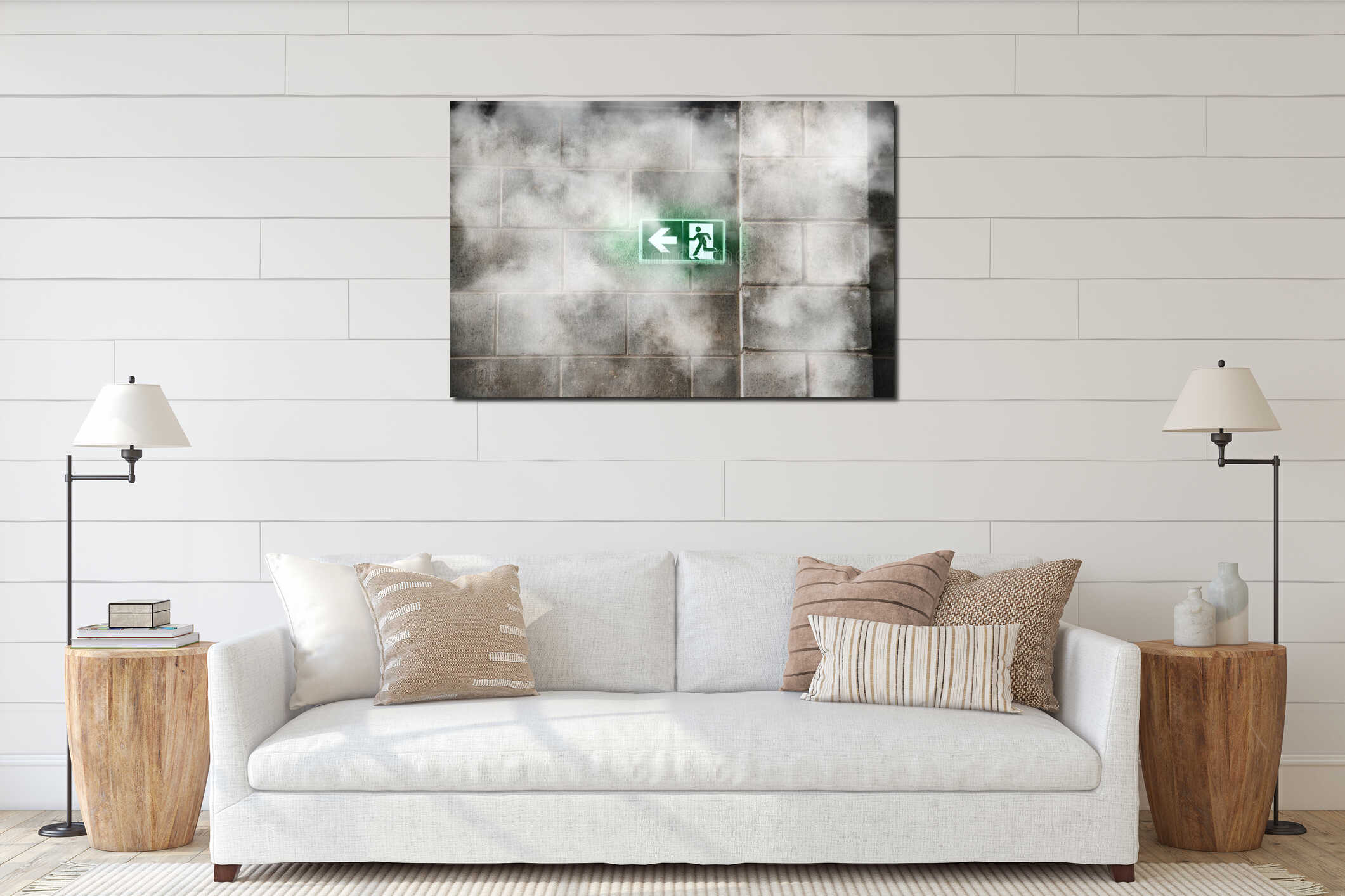 Canvas hanging interior mockup