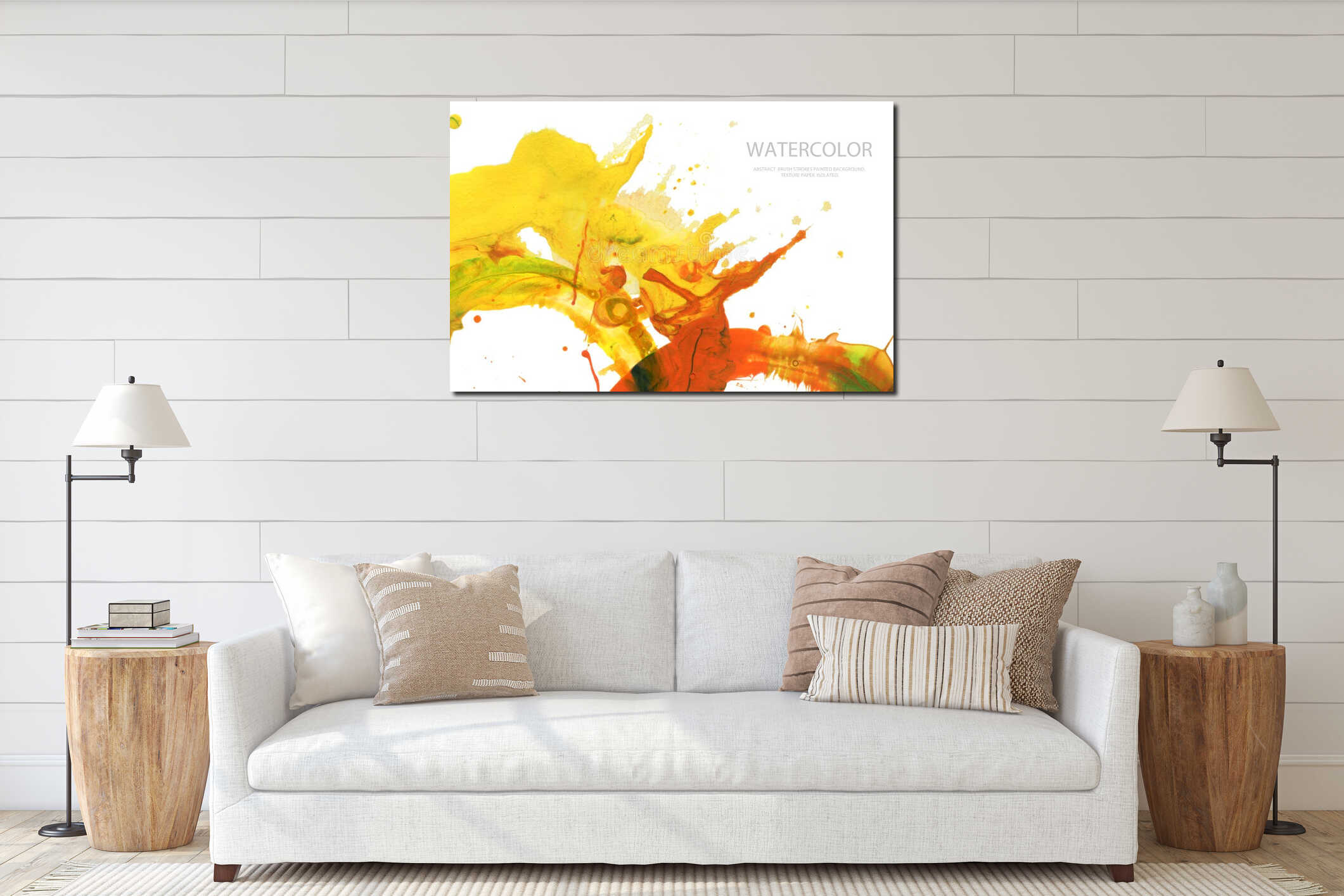 Canvas hanging interior mockup
