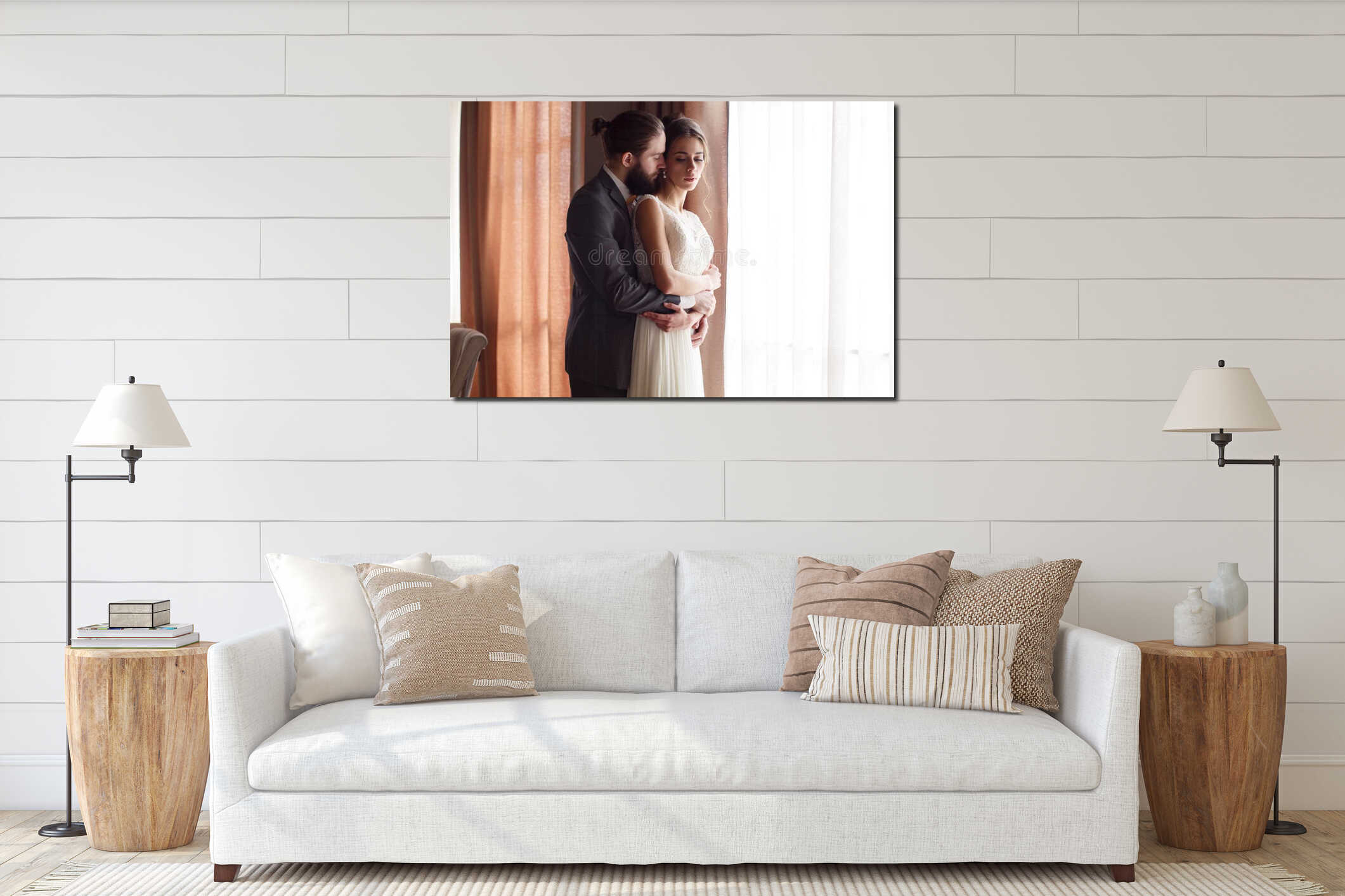 Canvas hanging interior mockup