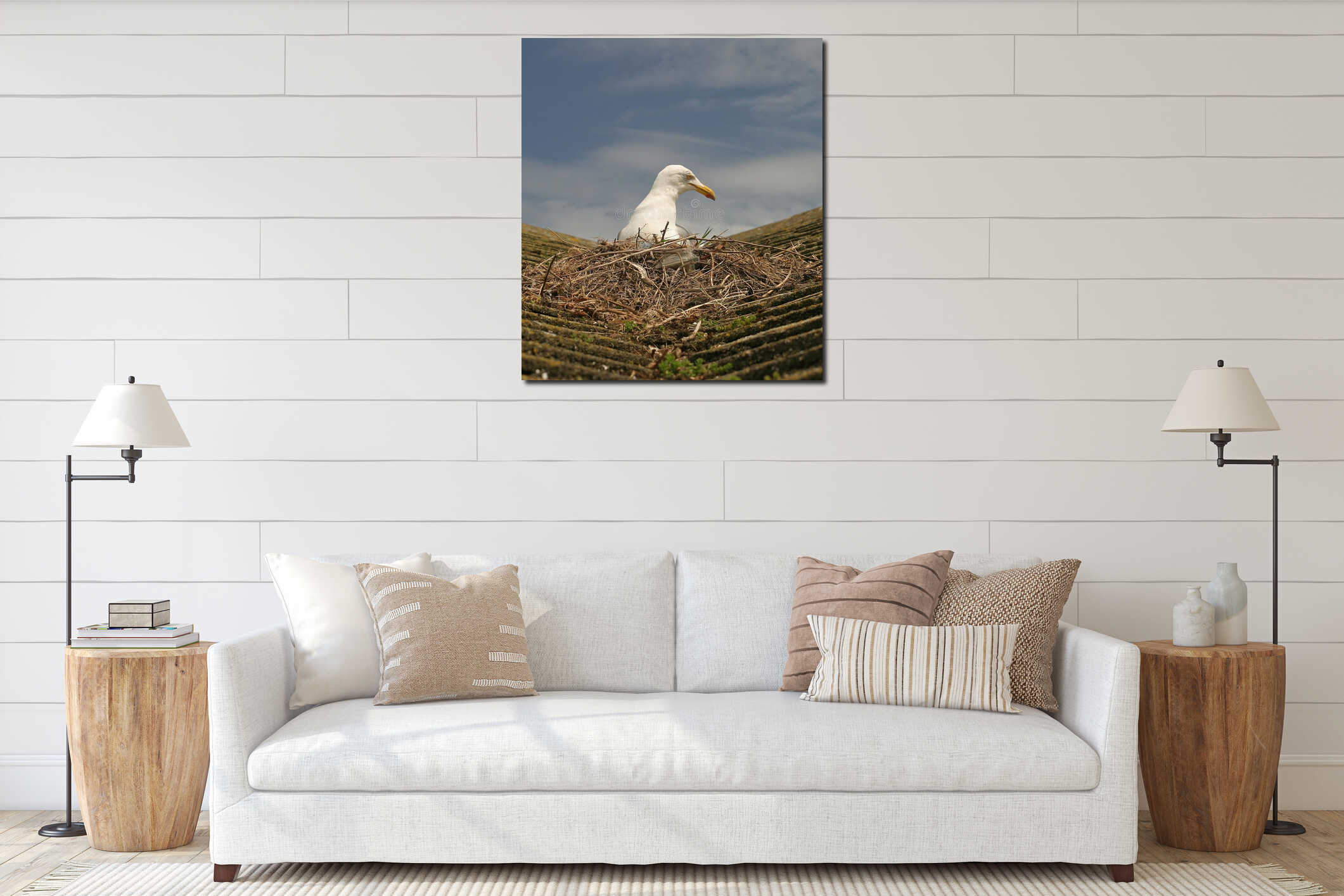 Canvas hanging interior mockup