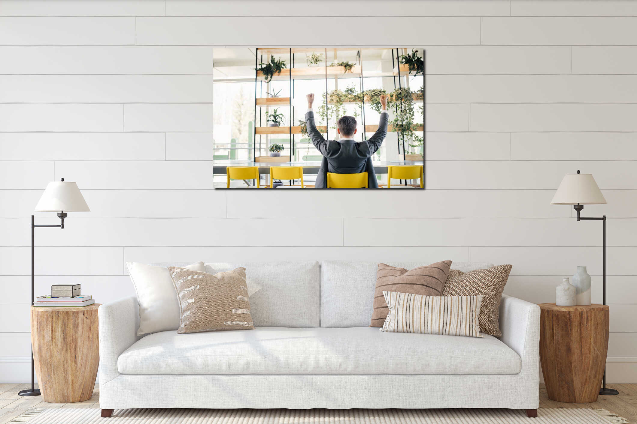 Canvas hanging interior mockup