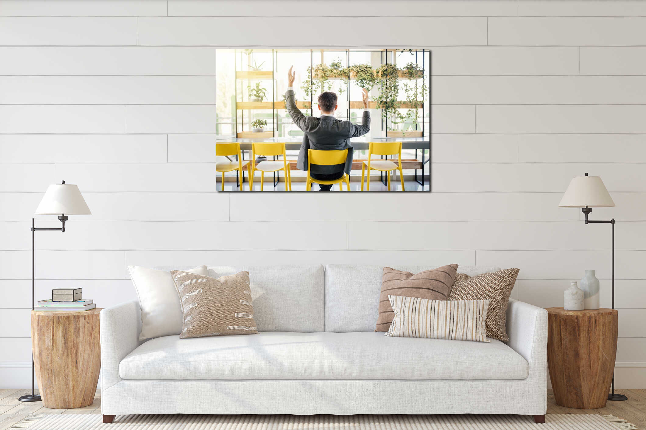 Canvas hanging interior mockup