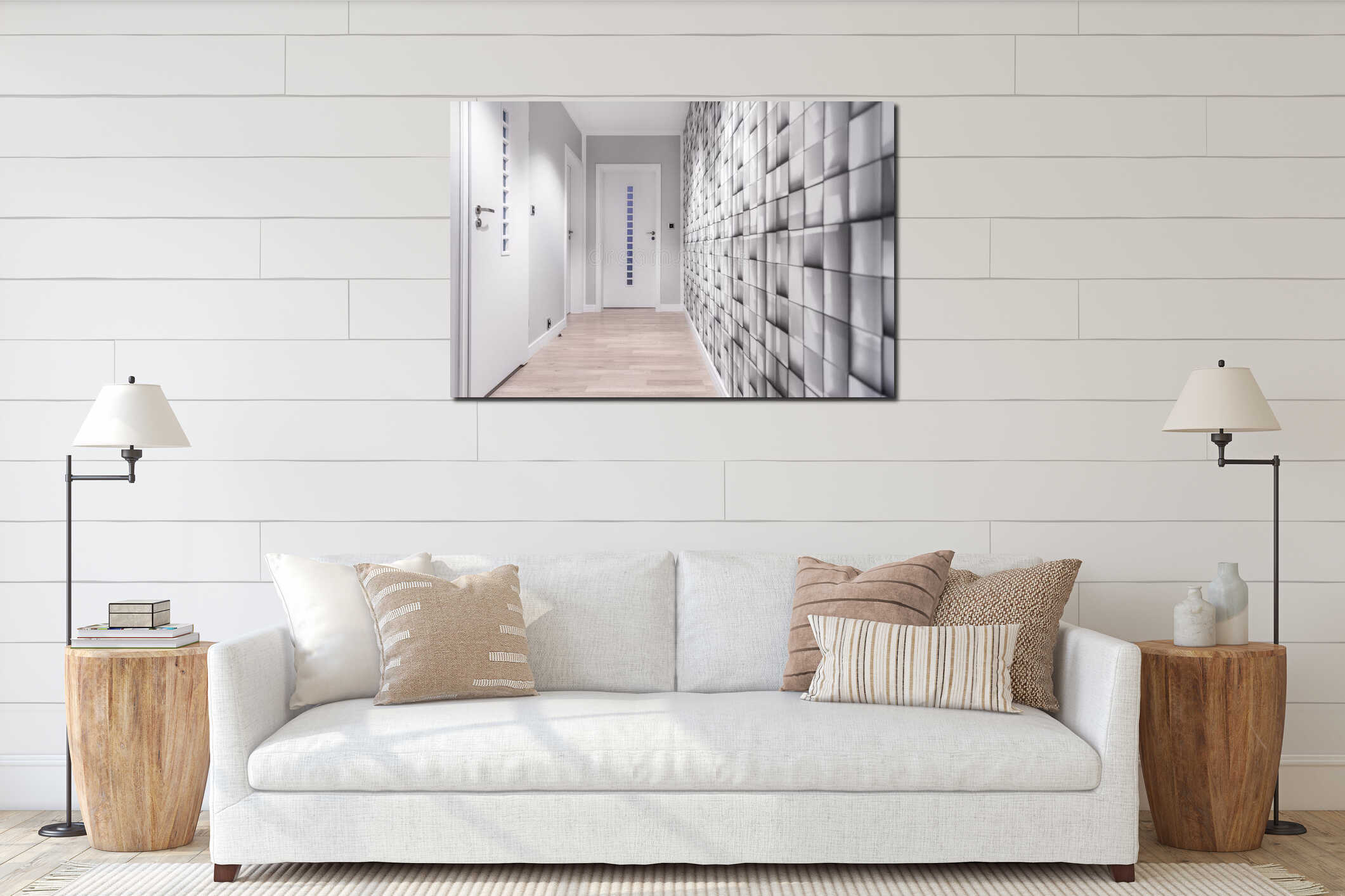 Canvas hanging interior mockup