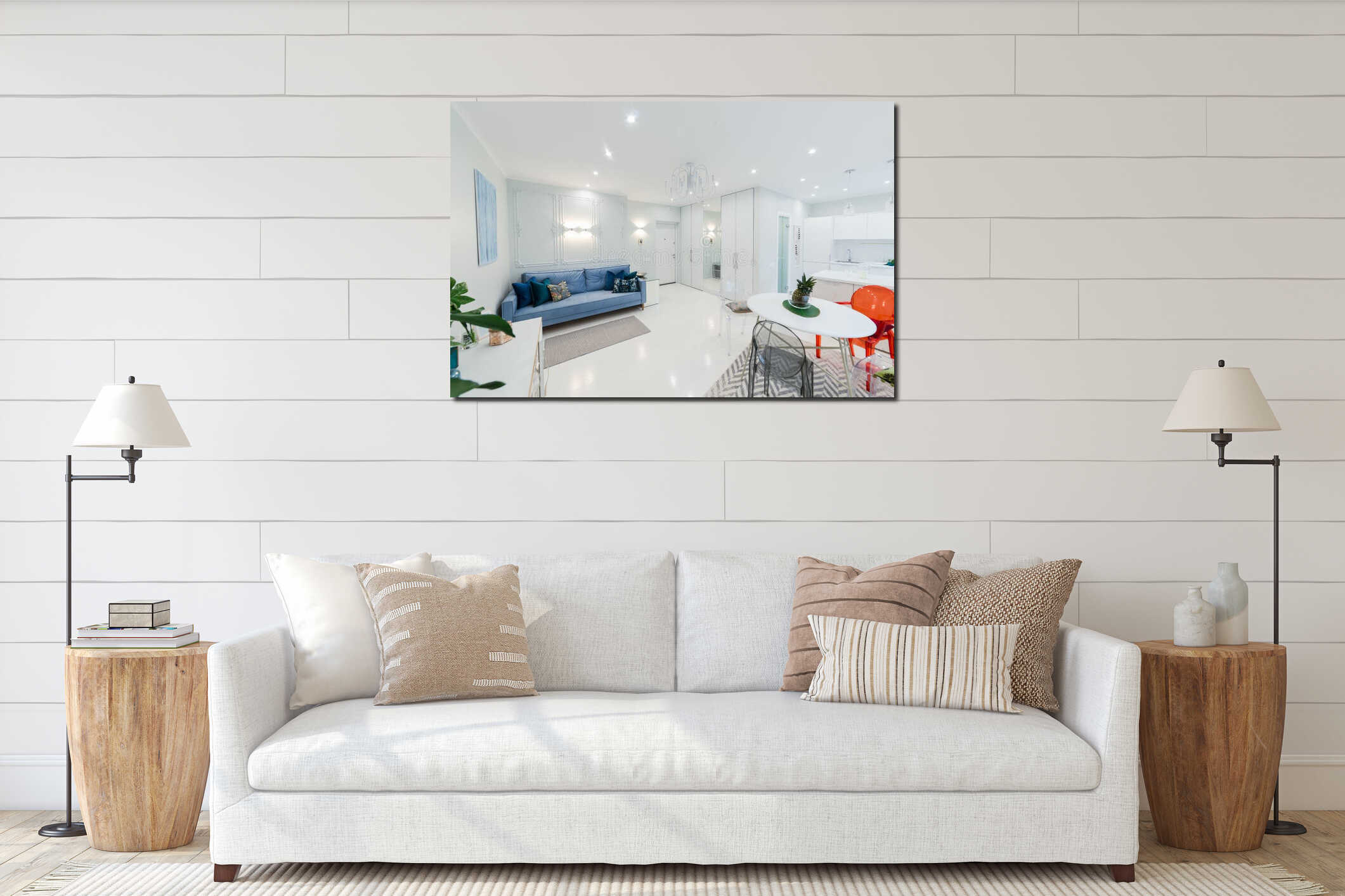Canvas hanging interior mockup