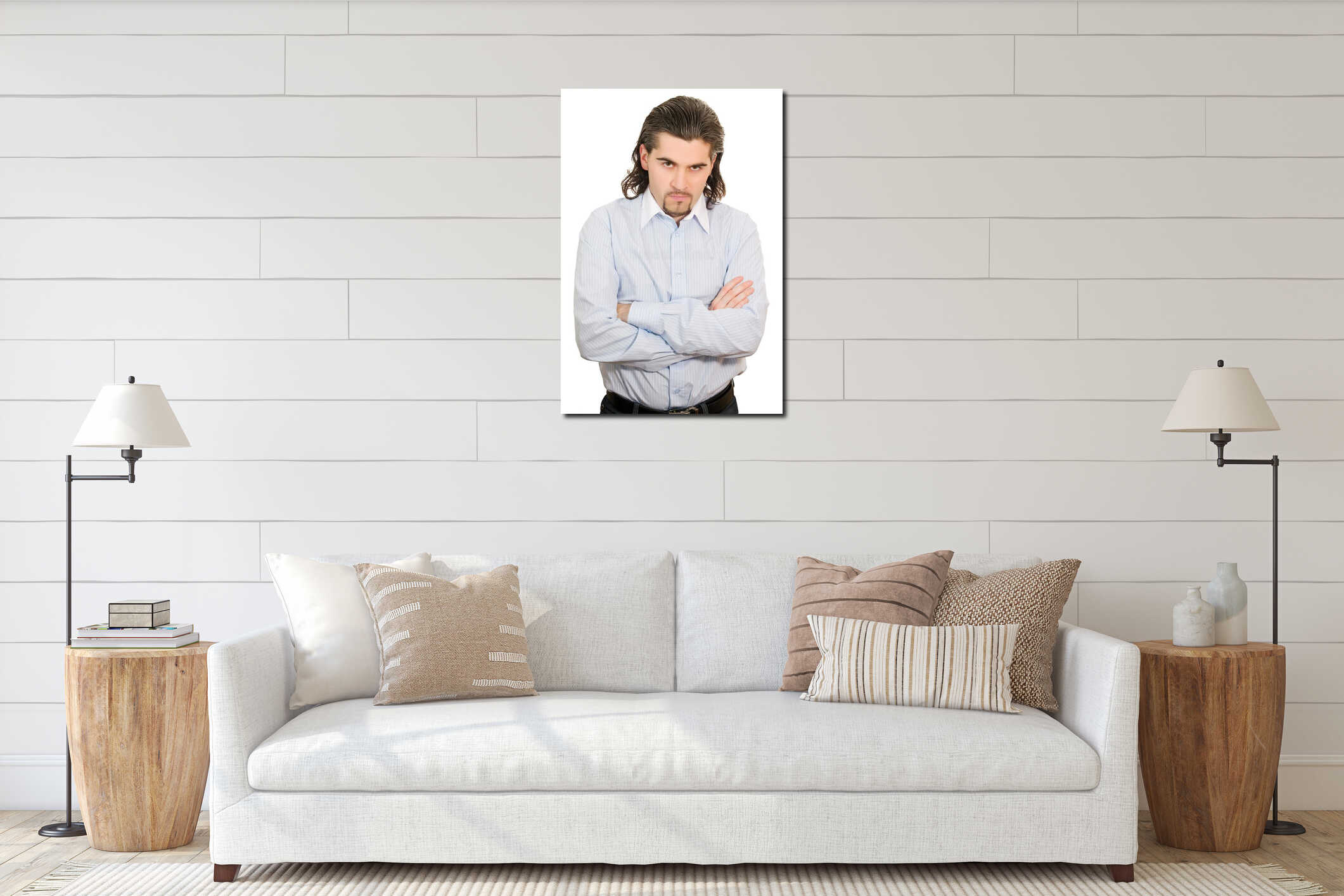 Canvas hanging interior mockup