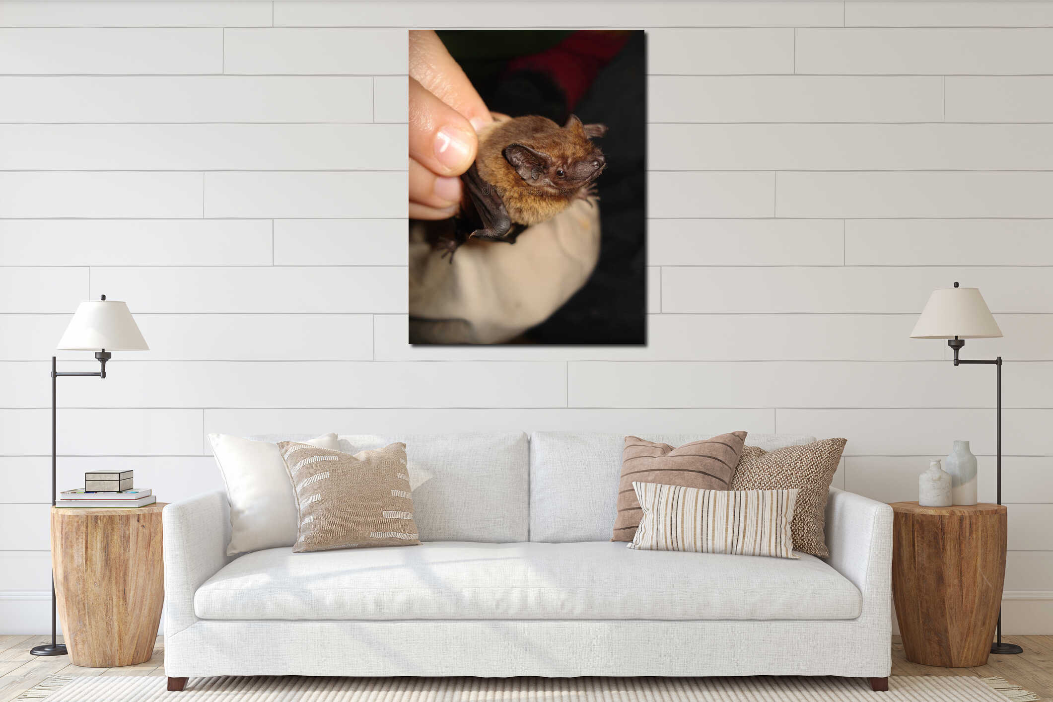 Canvas hanging interior mockup