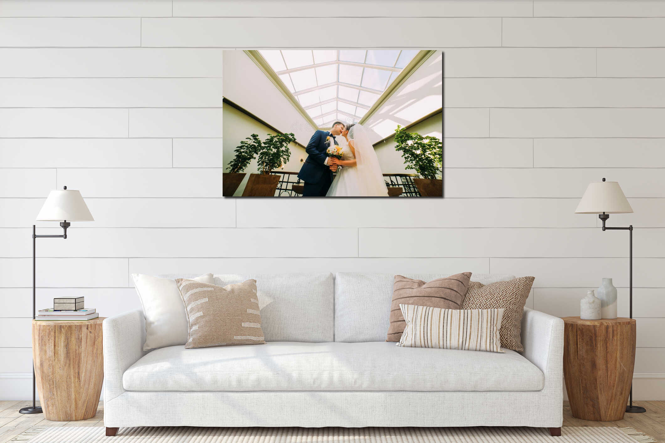 Canvas hanging interior mockup