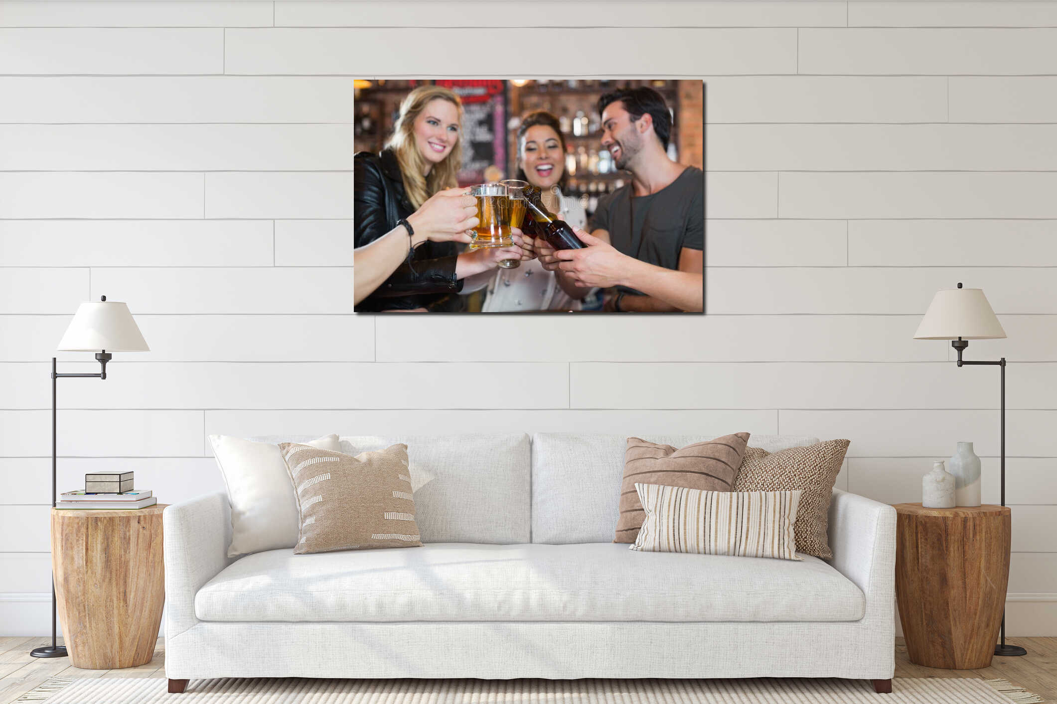 Canvas hanging interior mockup