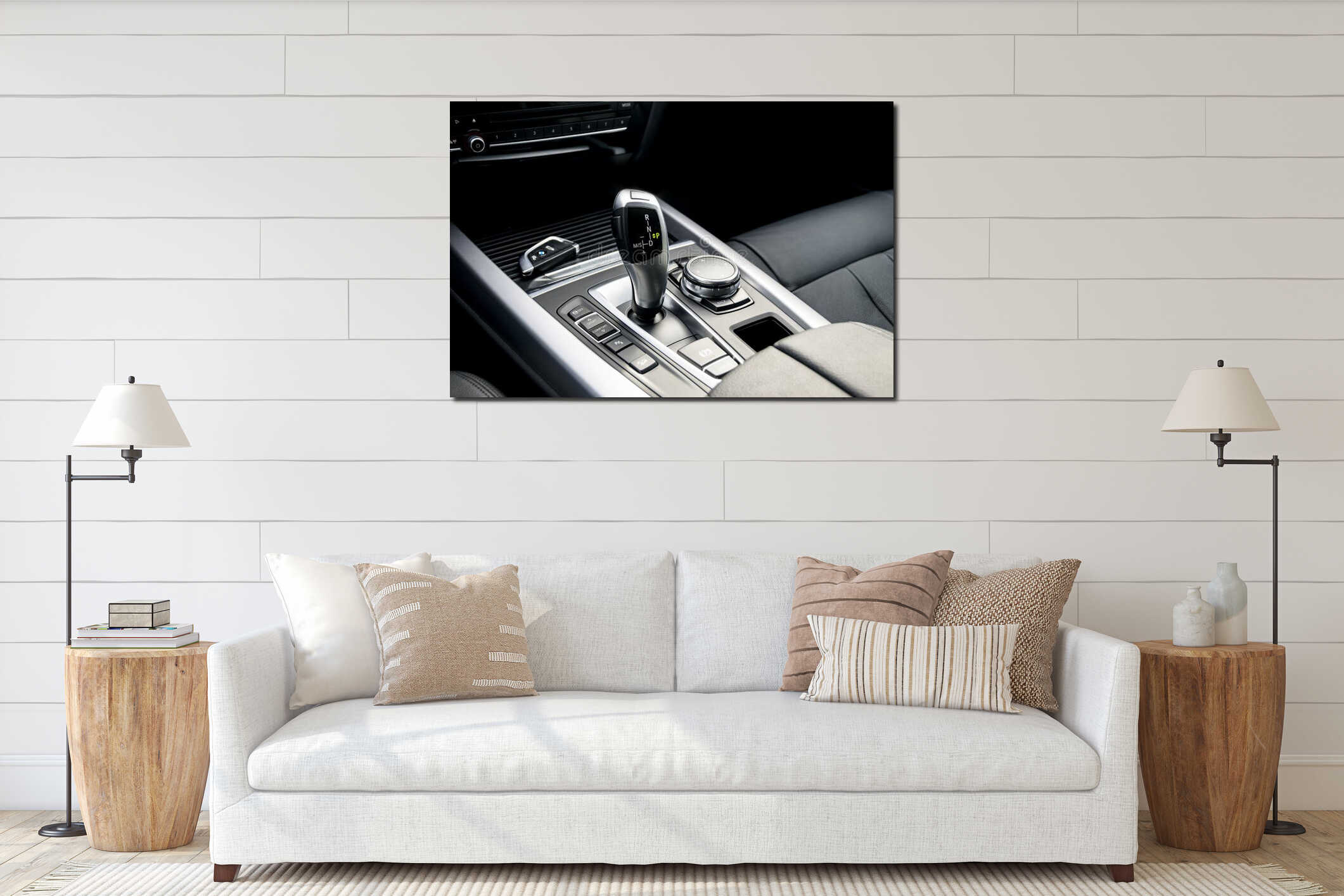 Canvas hanging interior mockup