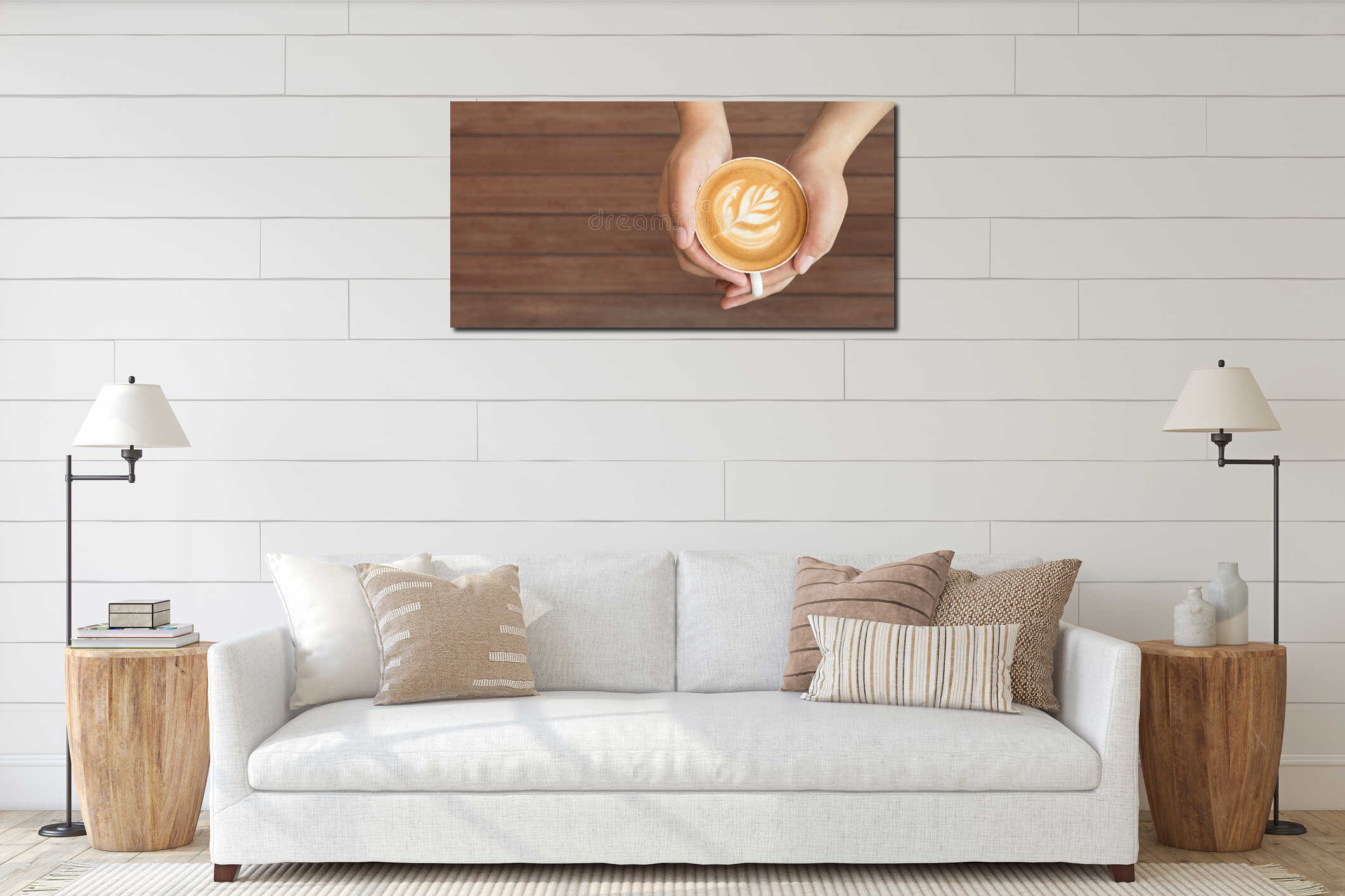 Canvas hanging interior mockup