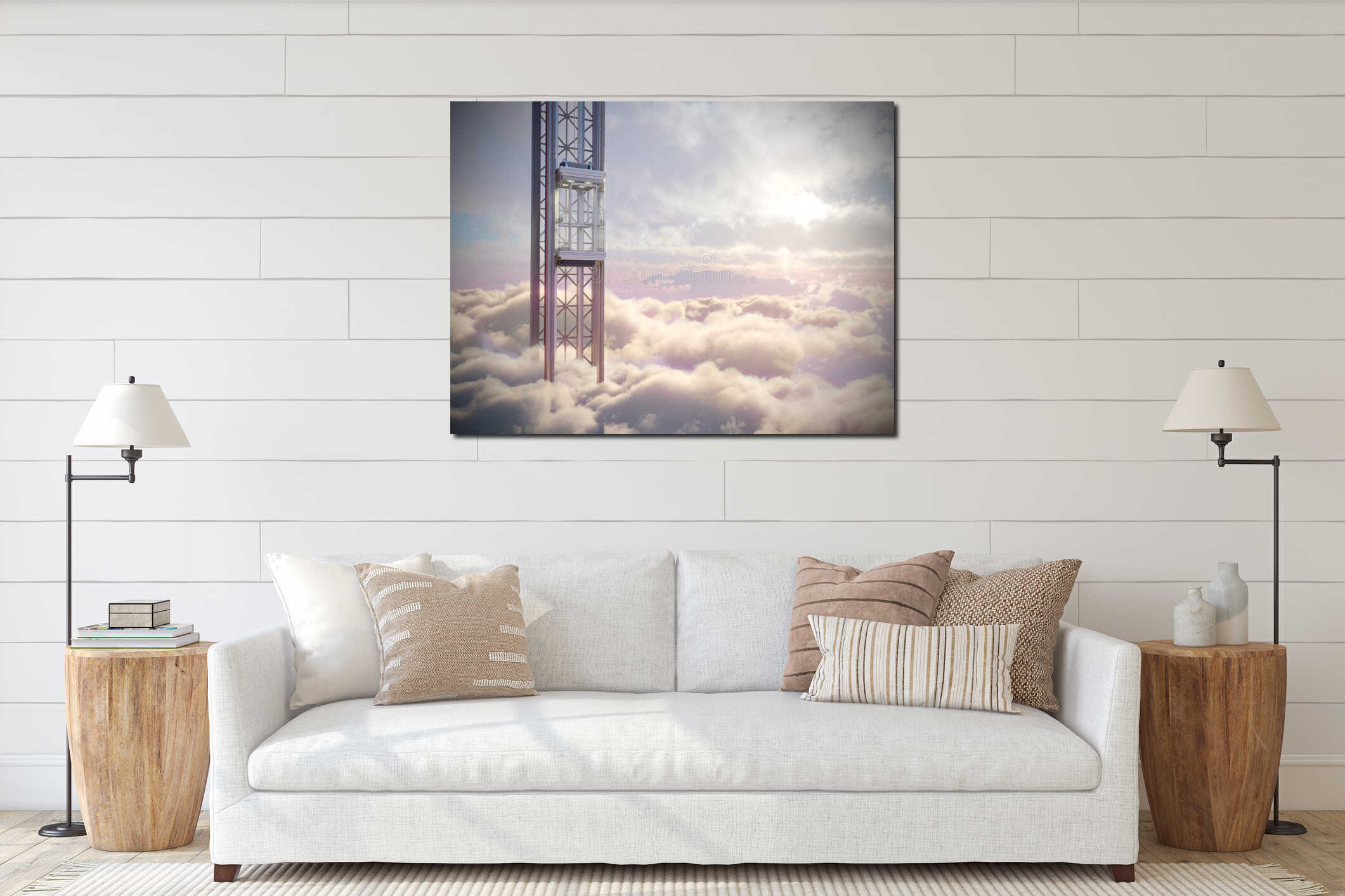 Canvas hanging interior mockup