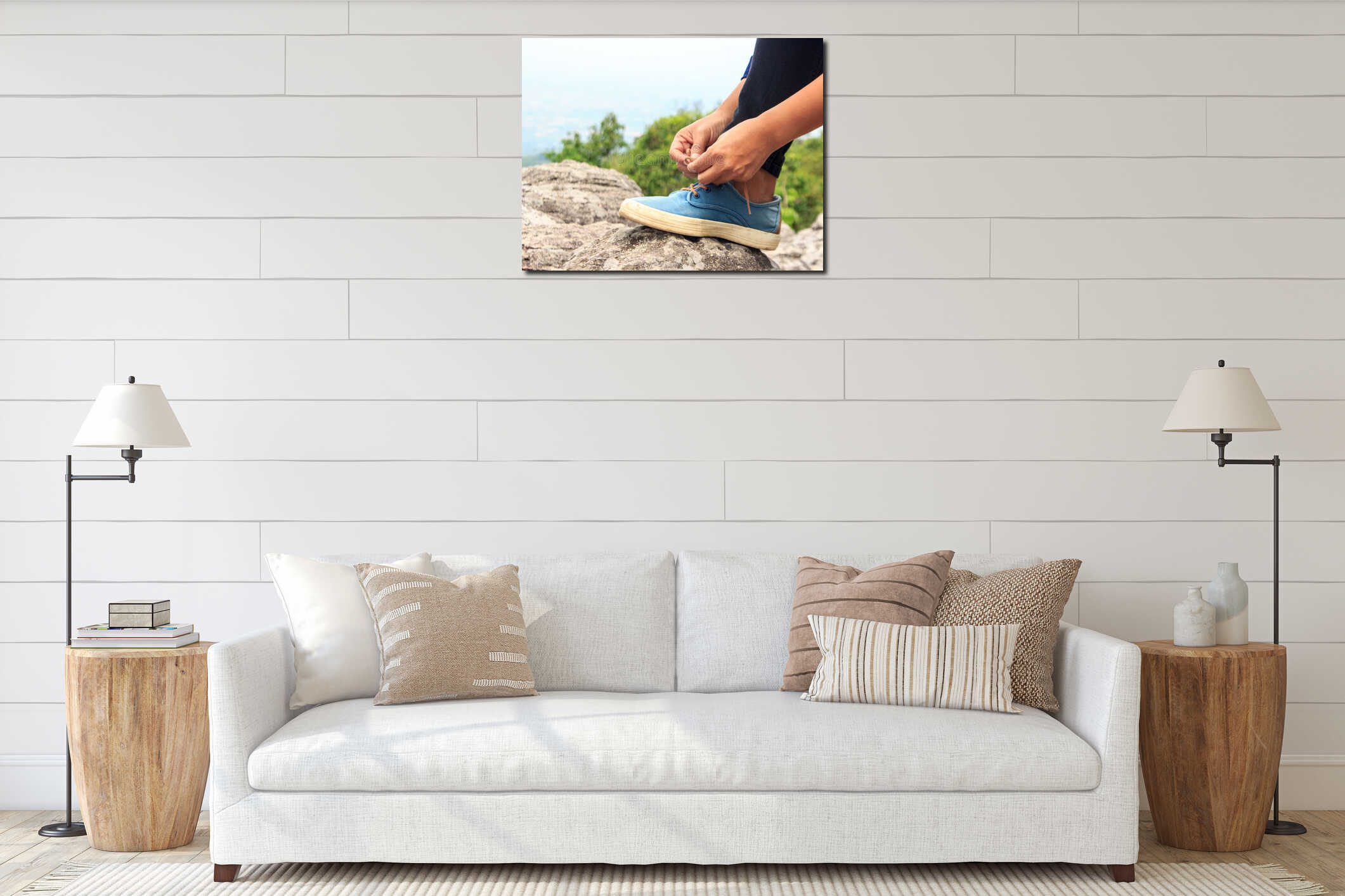 Canvas hanging interior mockup