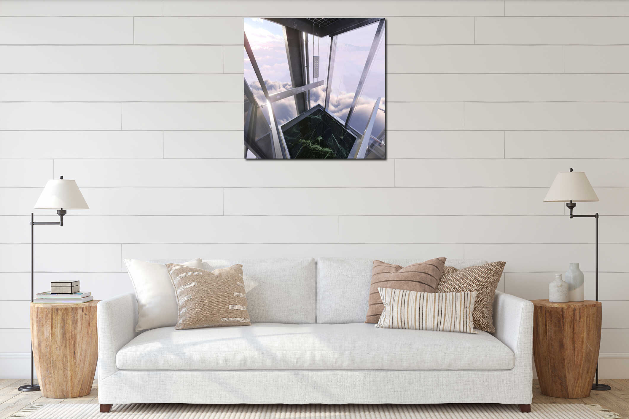 Canvas hanging interior mockup