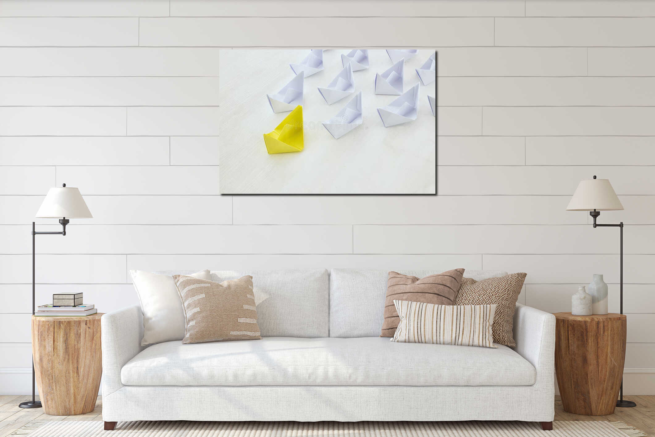 Canvas hanging interior mockup