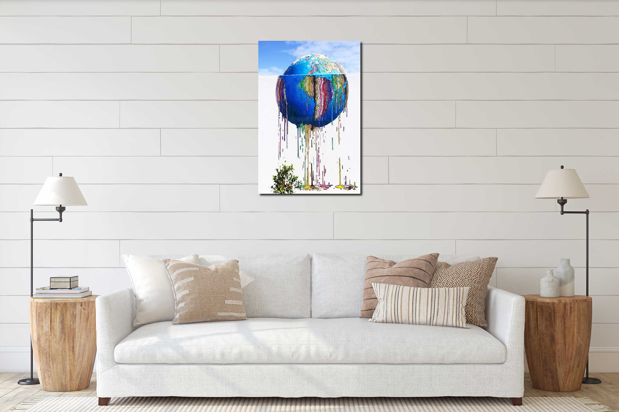 Canvas hanging interior mockup