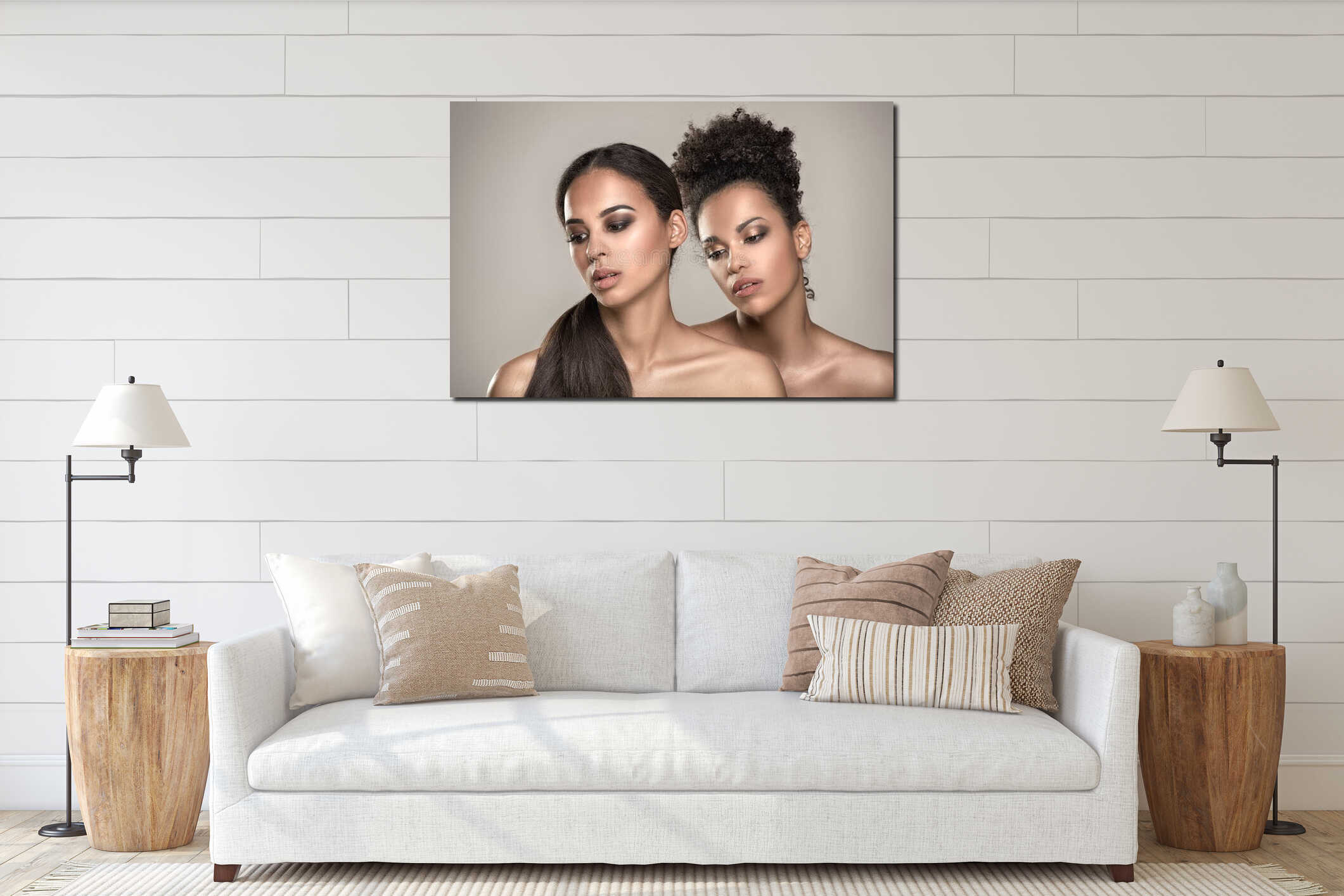 Canvas hanging interior mockup