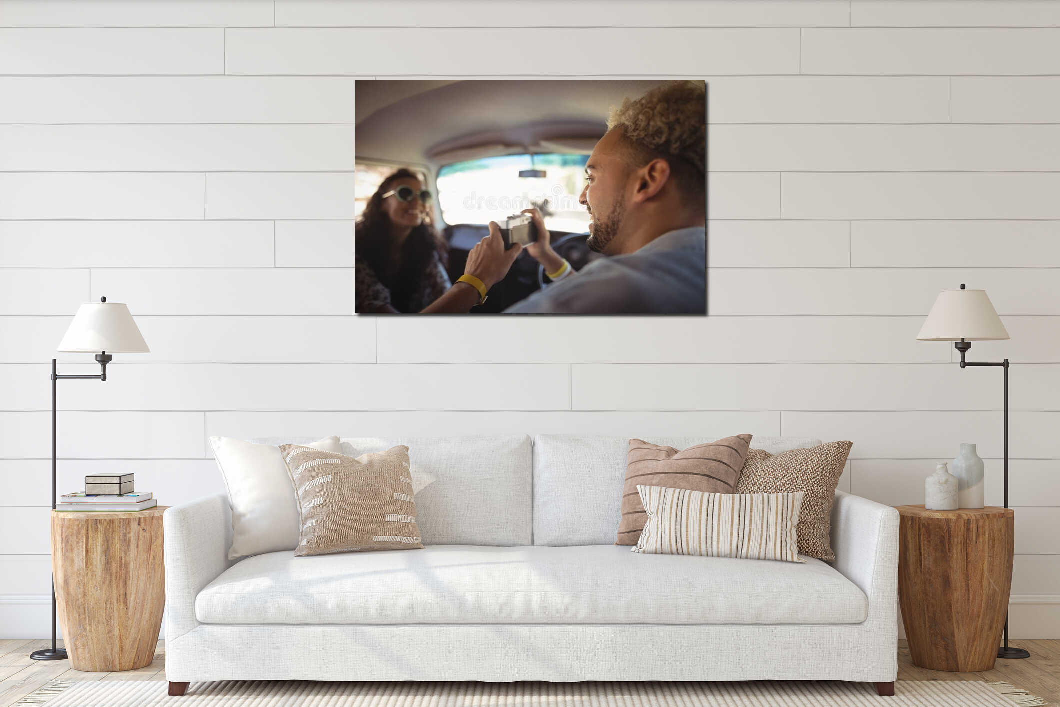 Canvas hanging interior mockup