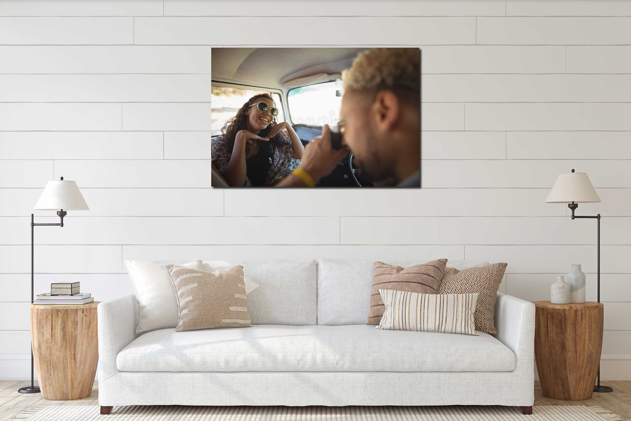 Canvas hanging interior mockup