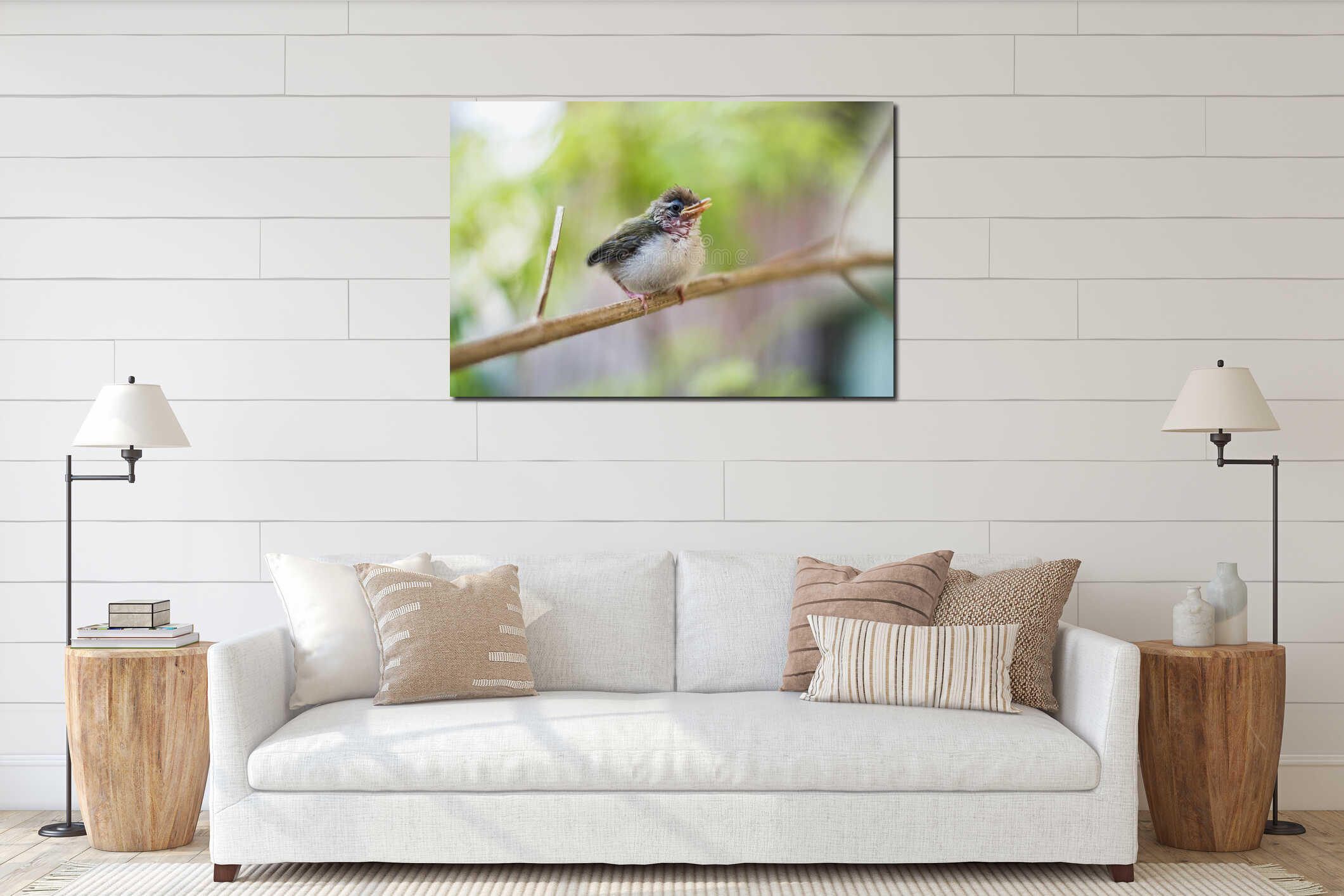 Canvas hanging interior mockup