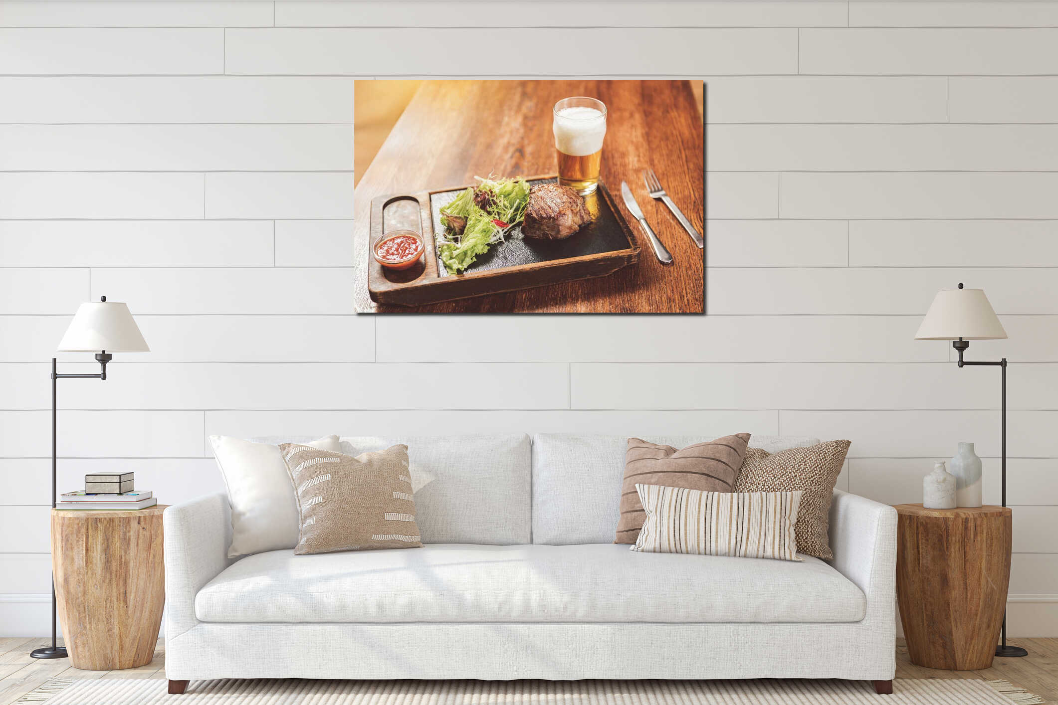 Canvas hanging interior mockup