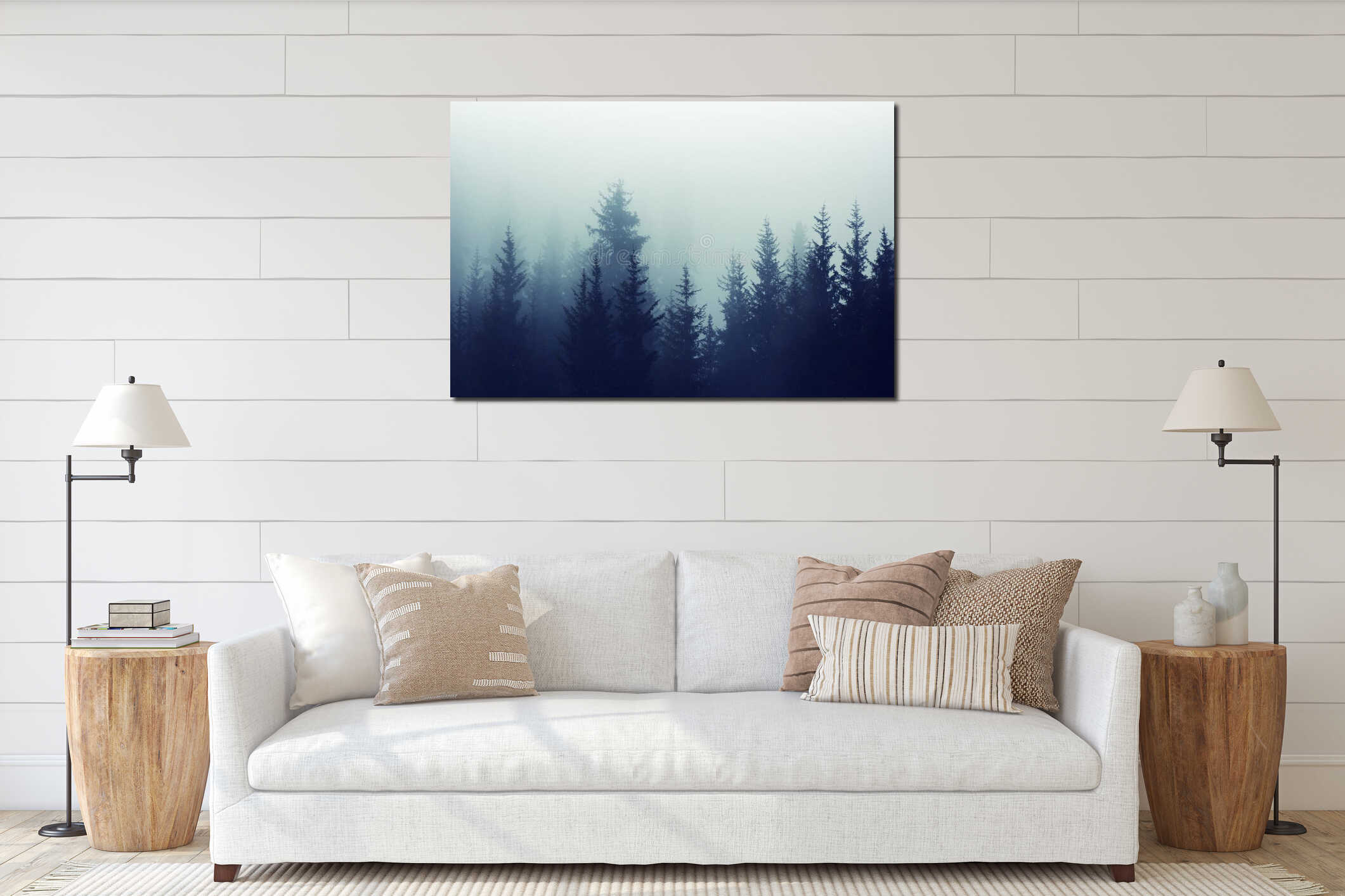 Canvas hanging interior mockup