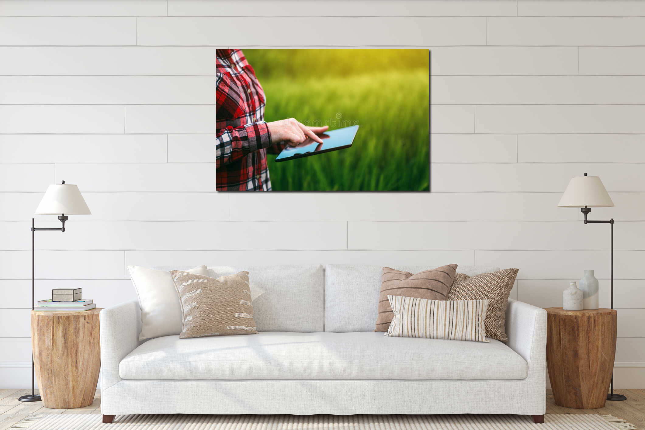 Canvas hanging interior mockup