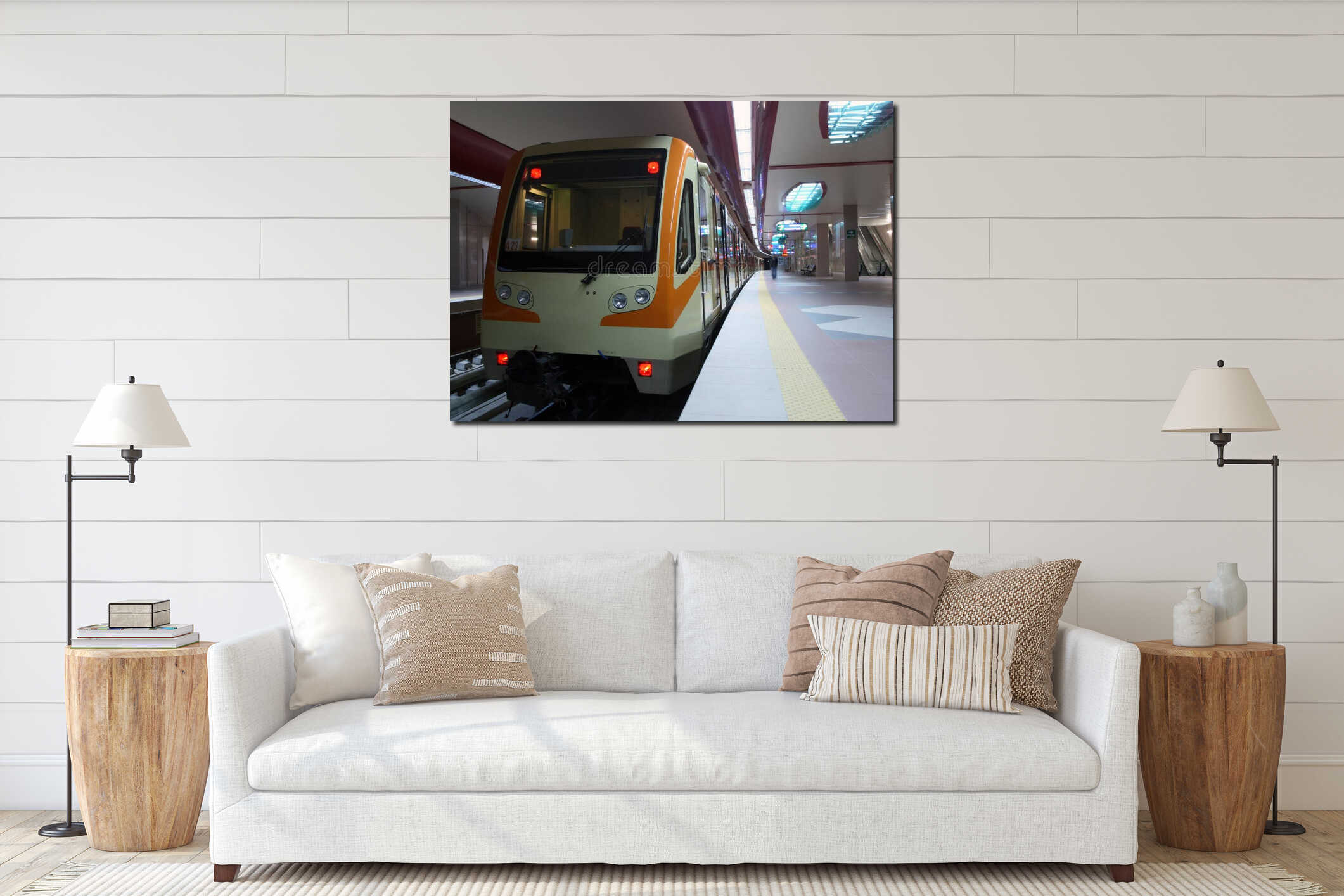 Canvas hanging interior mockup