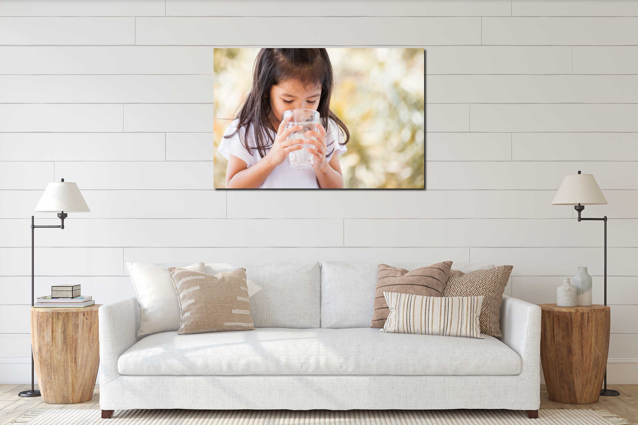 Canvas hanging interior mockup