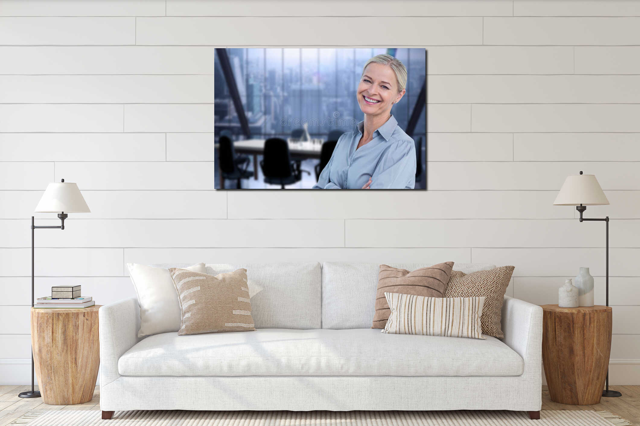 Canvas hanging interior mockup