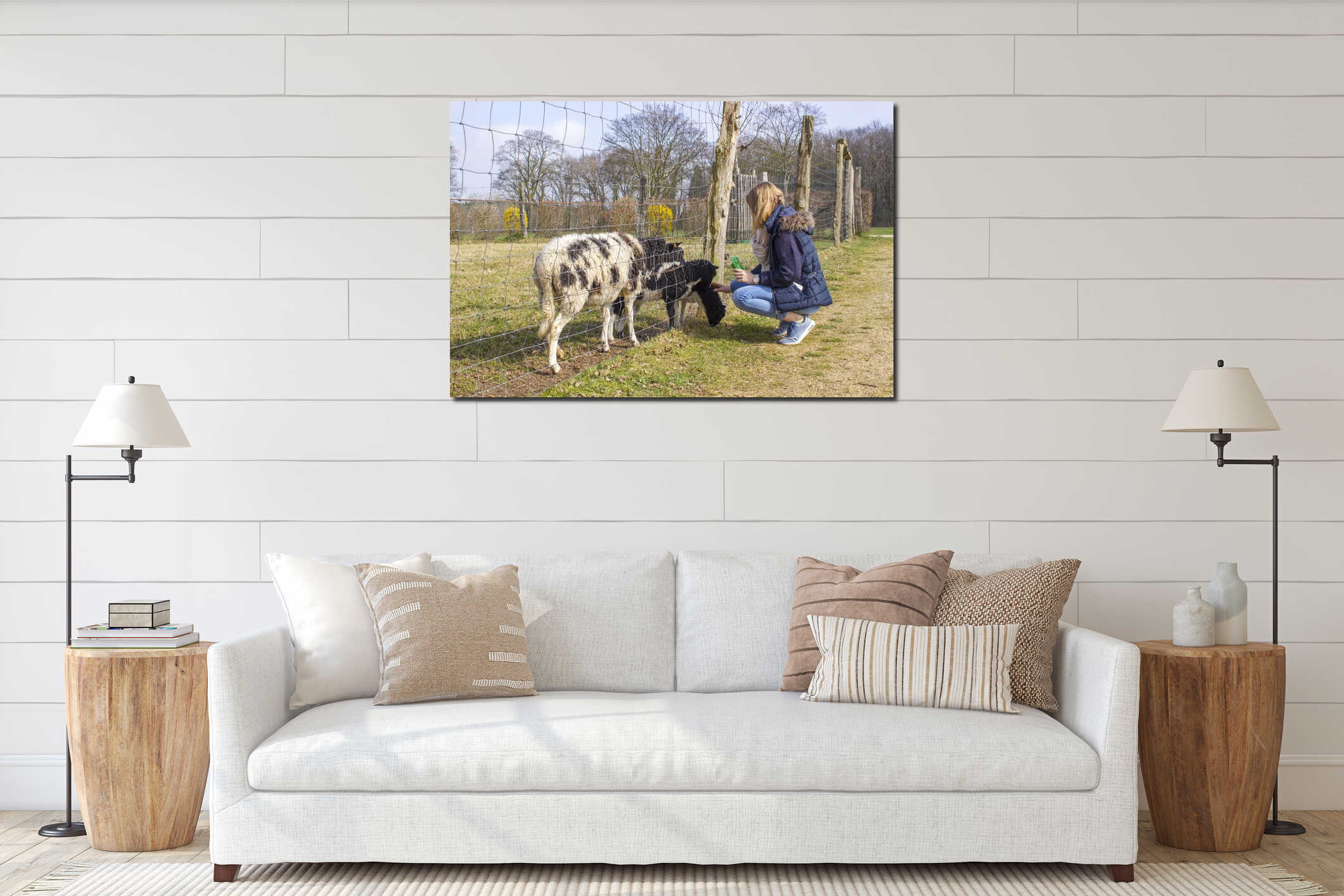 Canvas hanging interior mockup