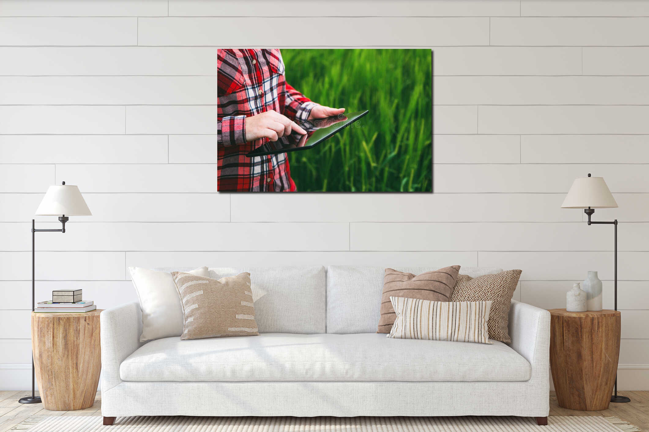 Canvas hanging interior mockup