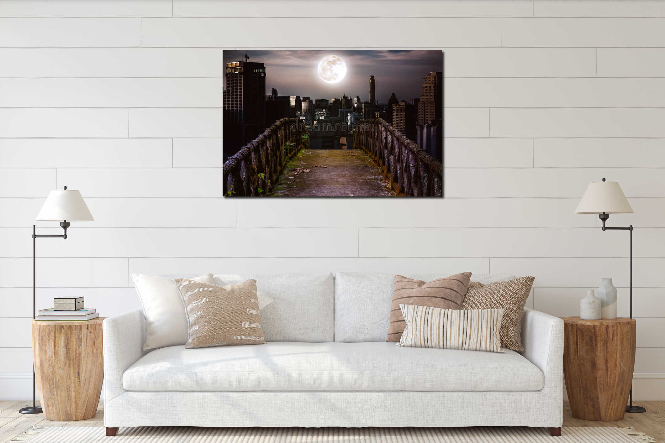Canvas hanging interior mockup