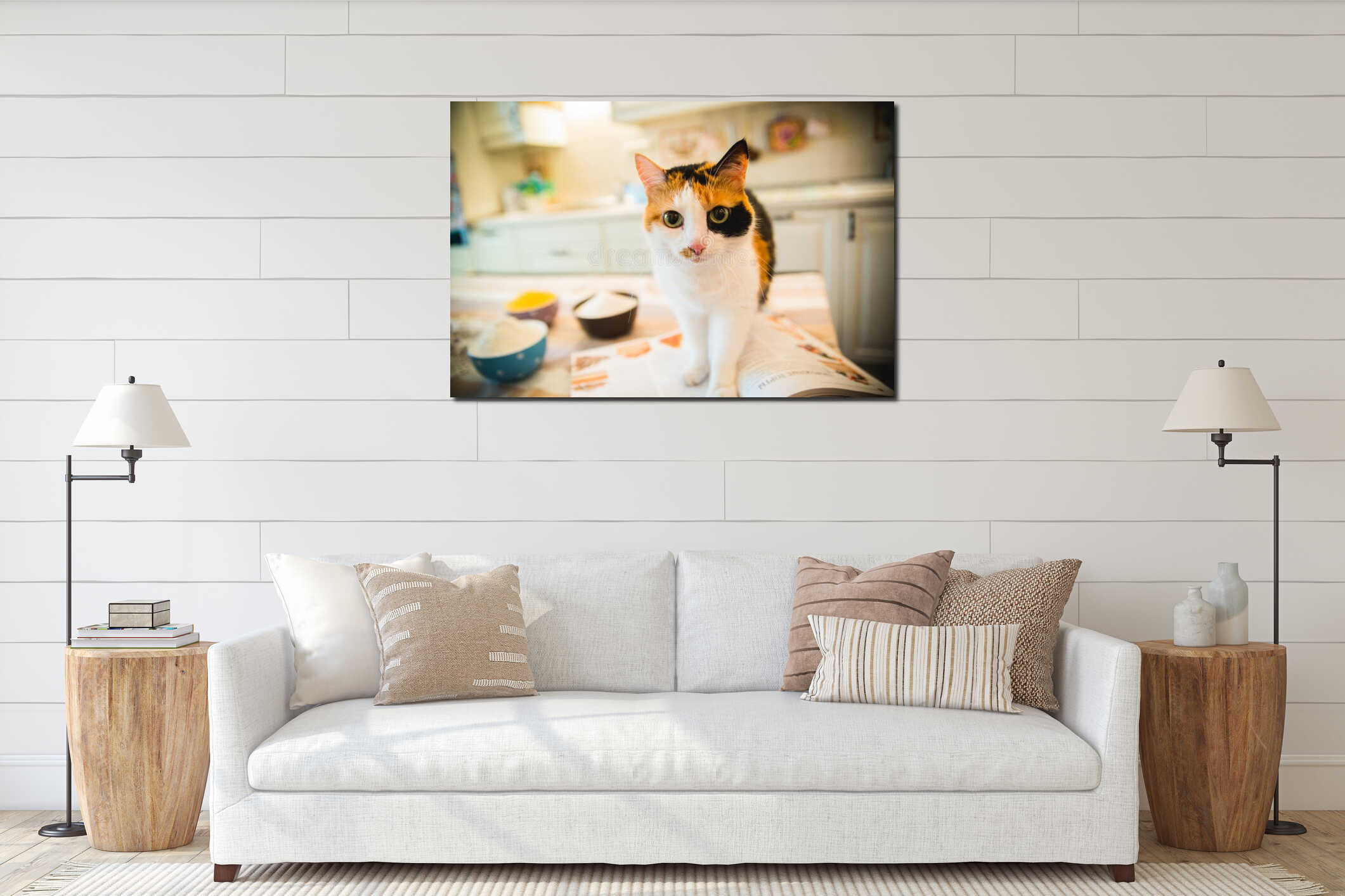 Canvas hanging interior mockup