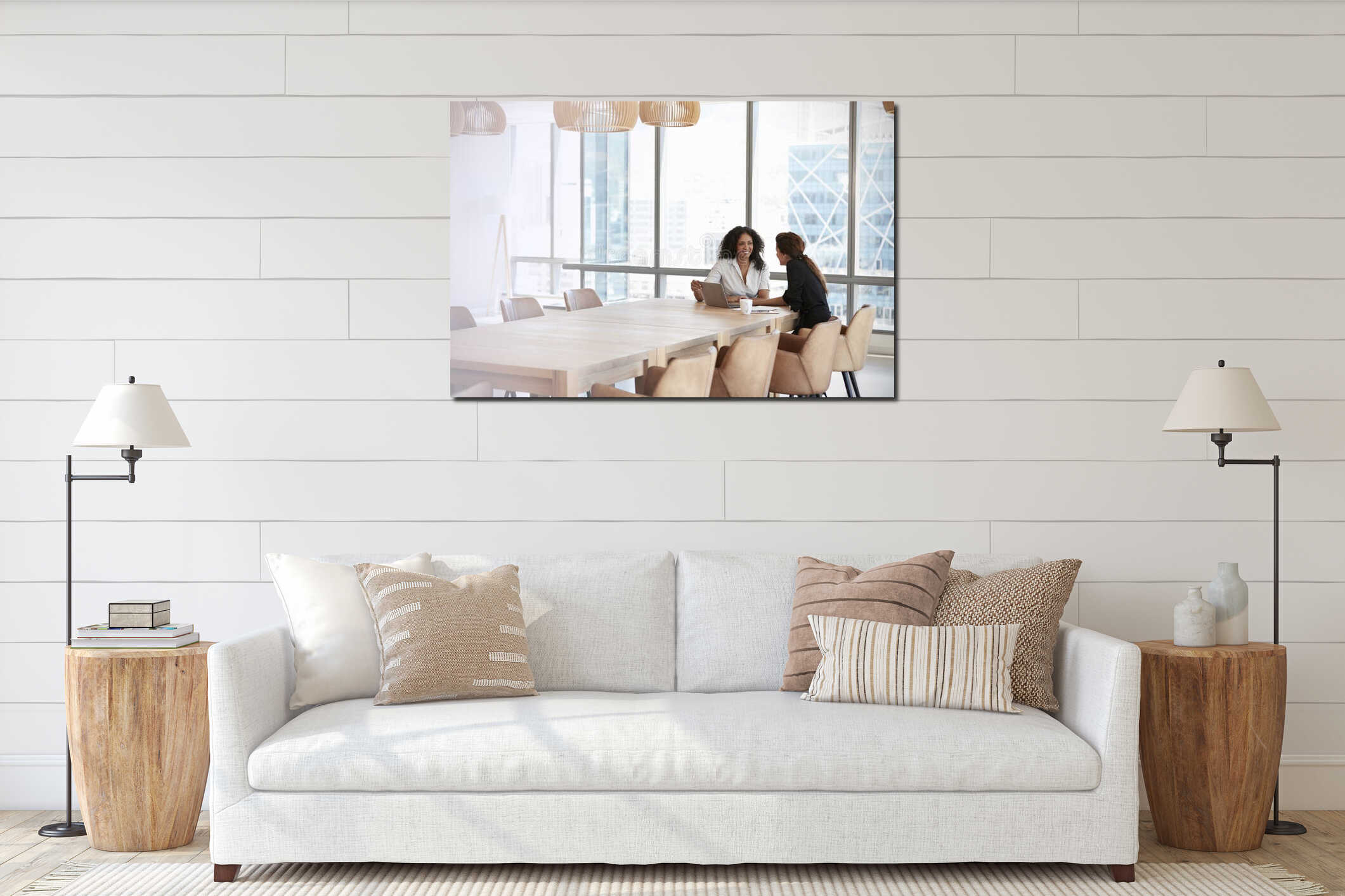 Canvas hanging interior mockup