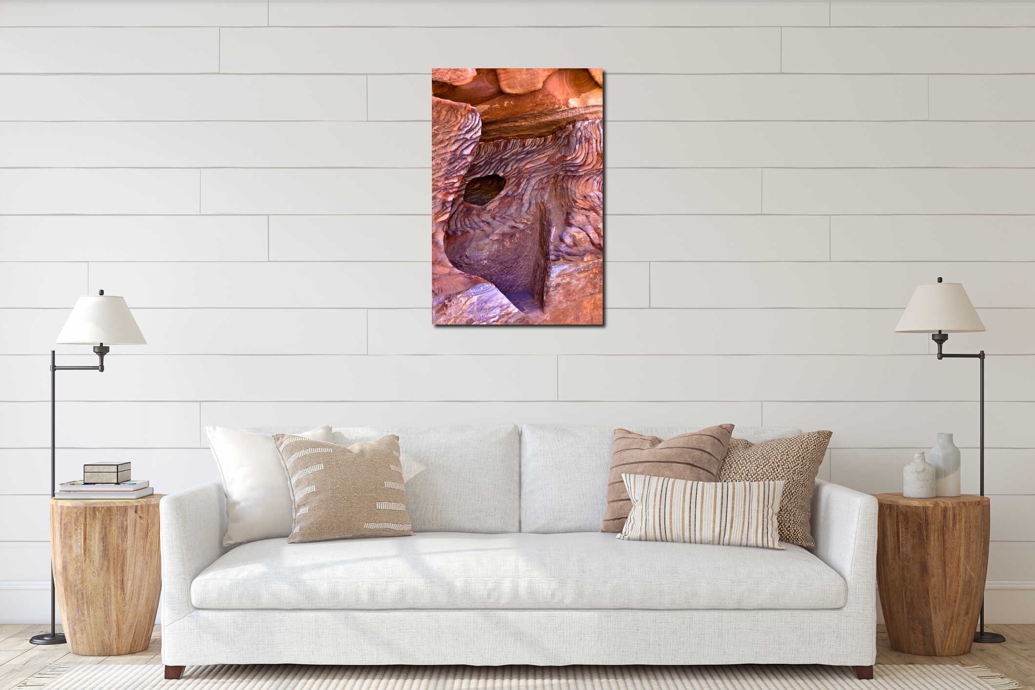 Canvas hanging interior mockup