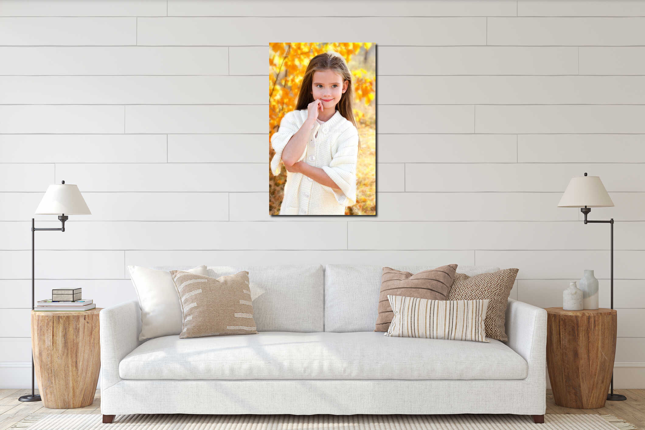 Canvas hanging interior mockup