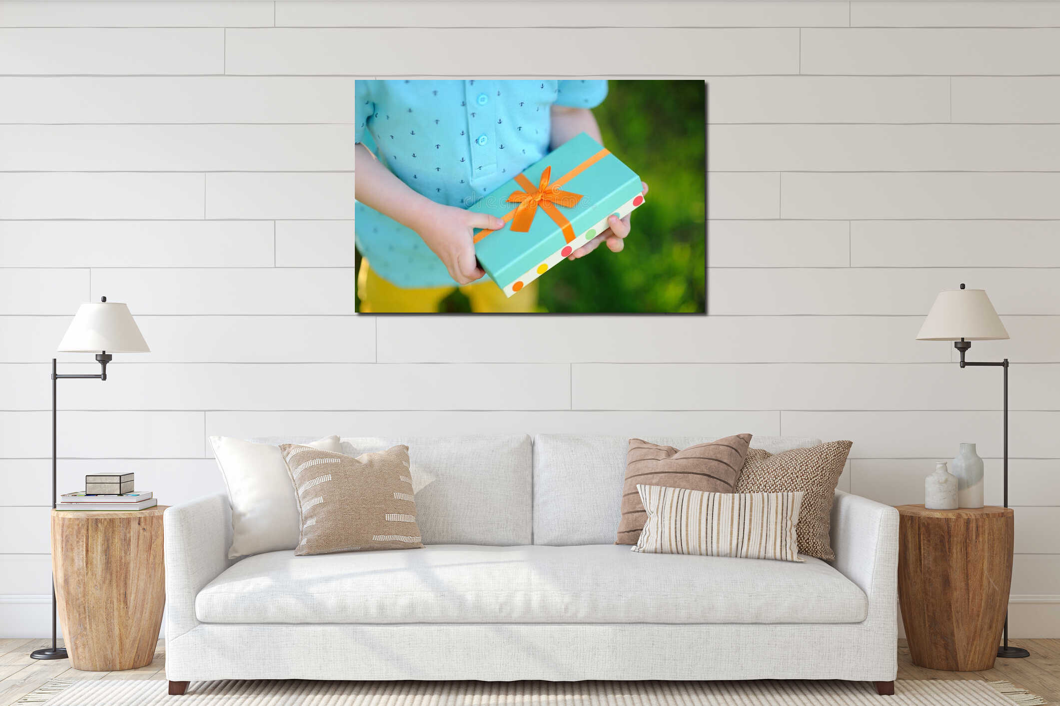 Canvas hanging interior mockup