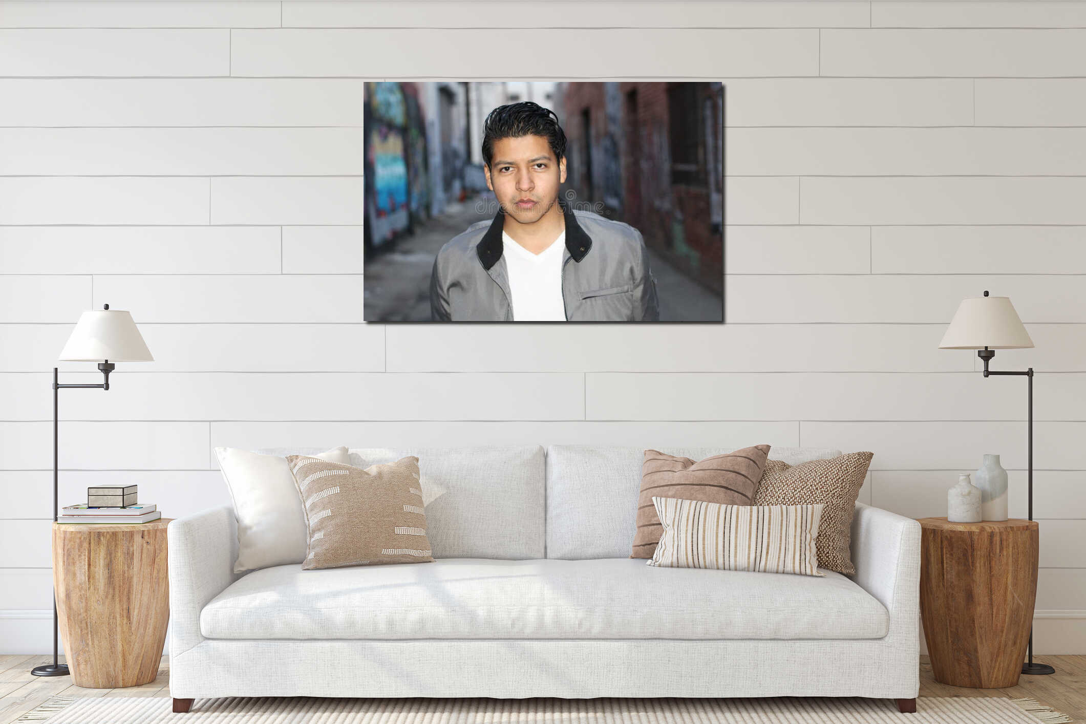 Canvas hanging interior mockup