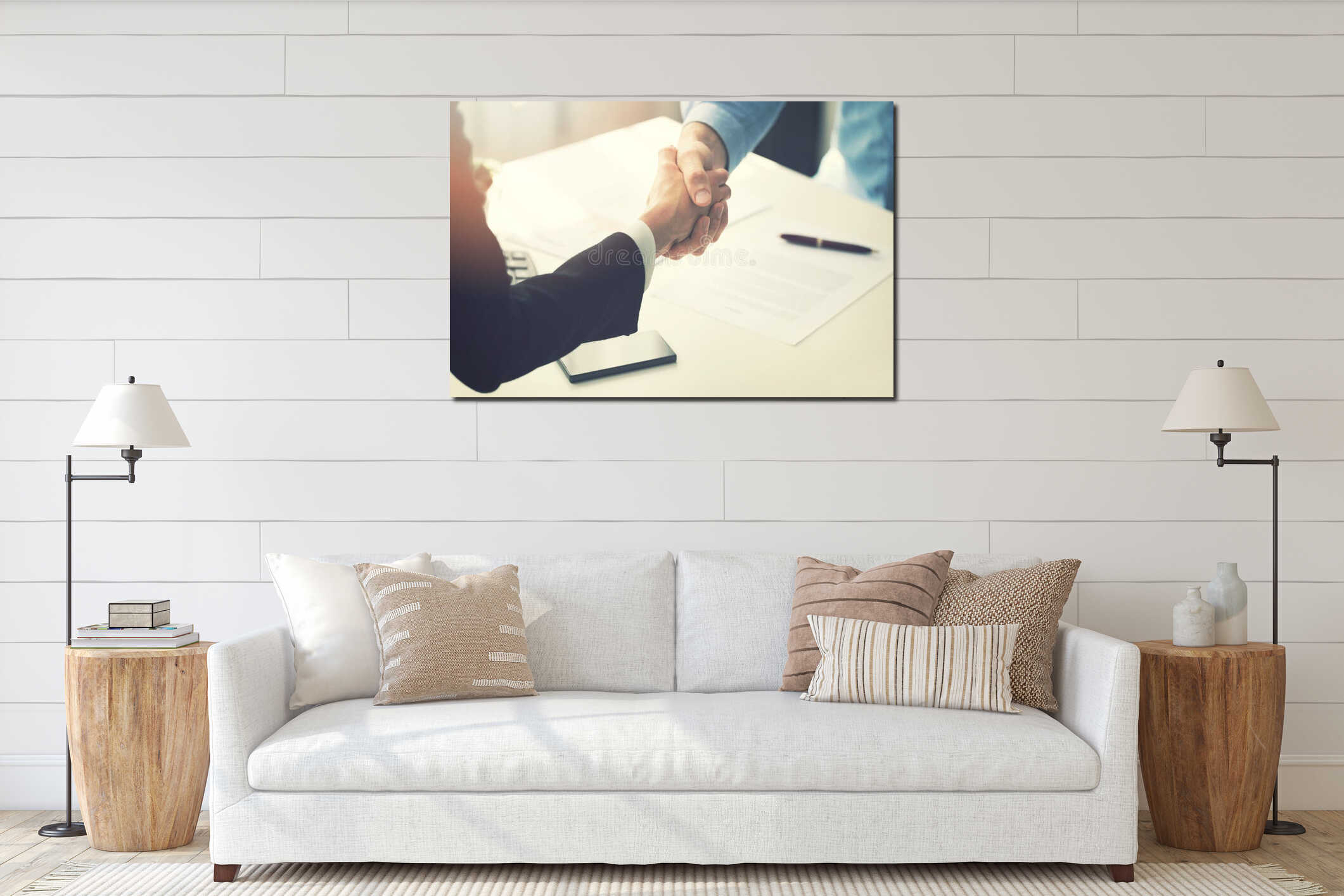 Canvas hanging interior mockup