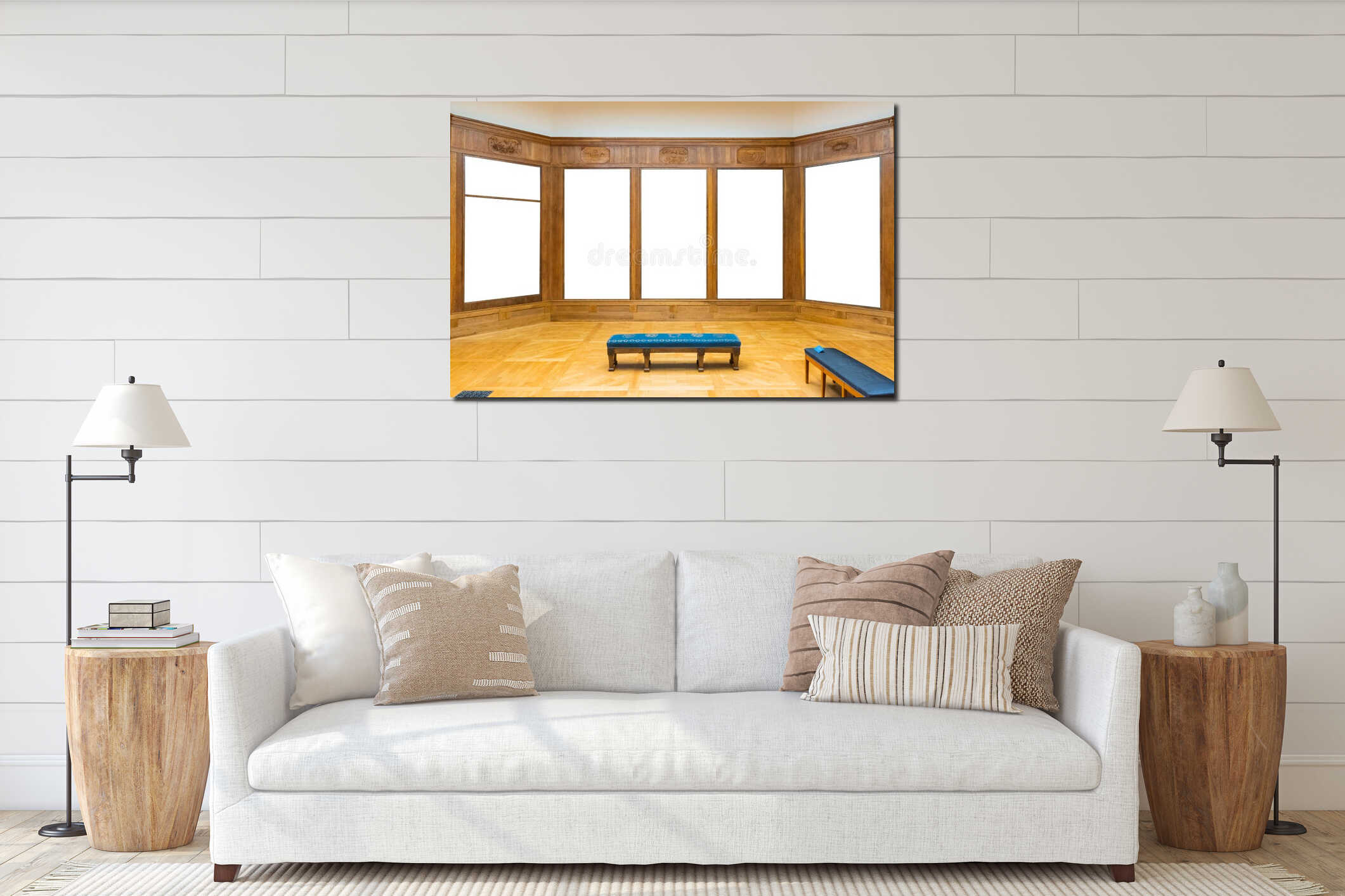 Canvas hanging interior mockup