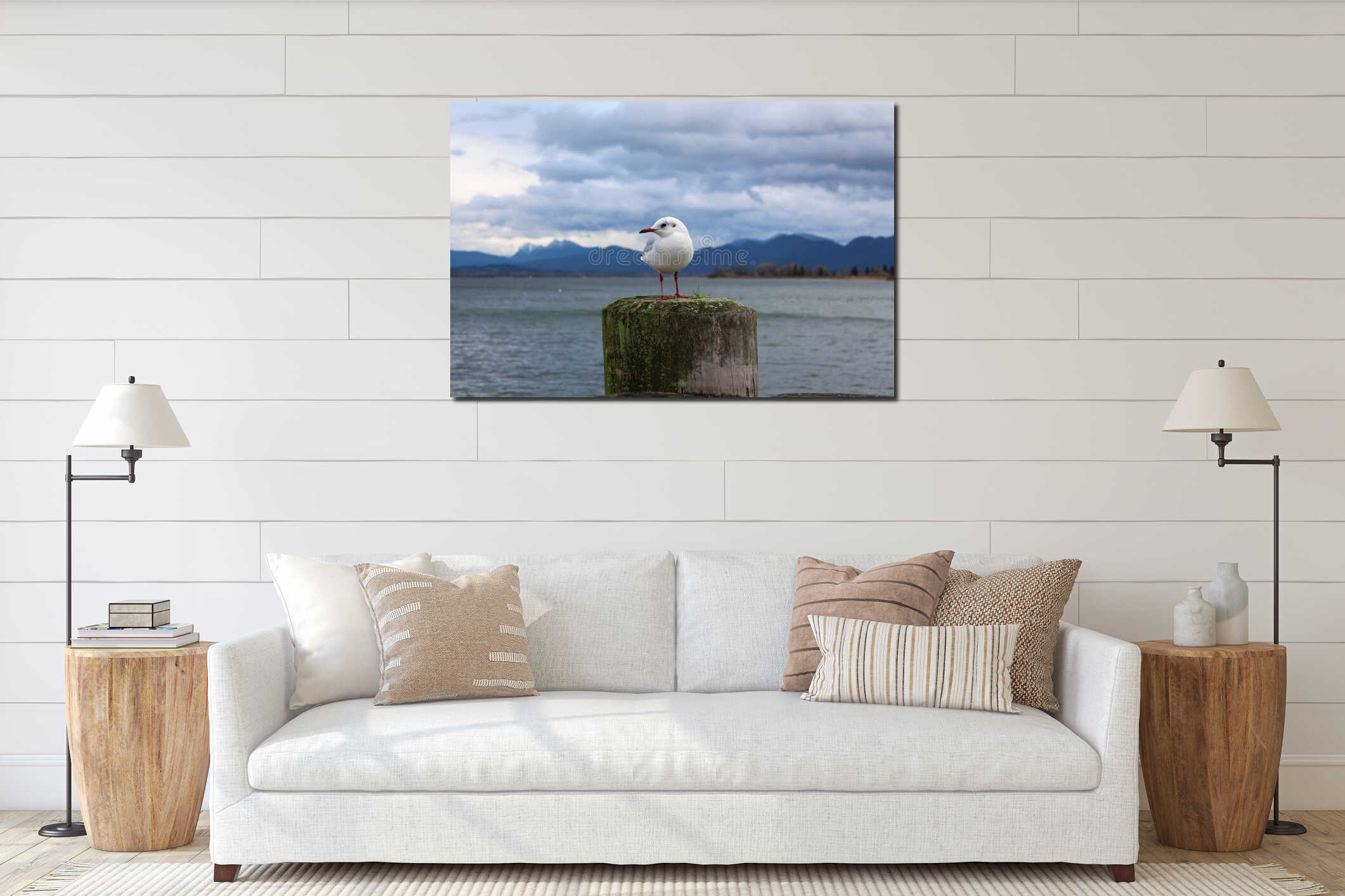 Canvas hanging interior mockup