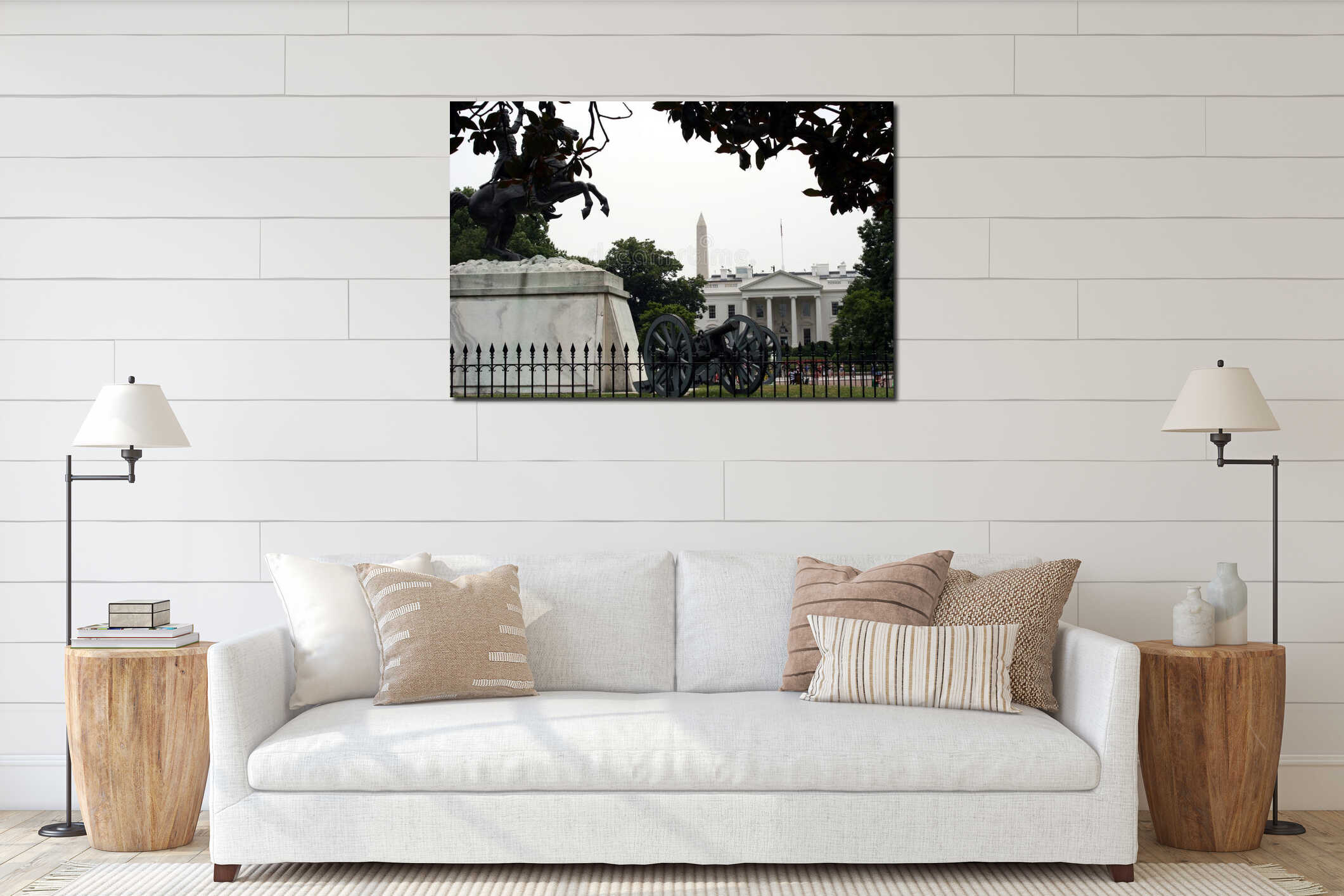 Canvas hanging interior mockup