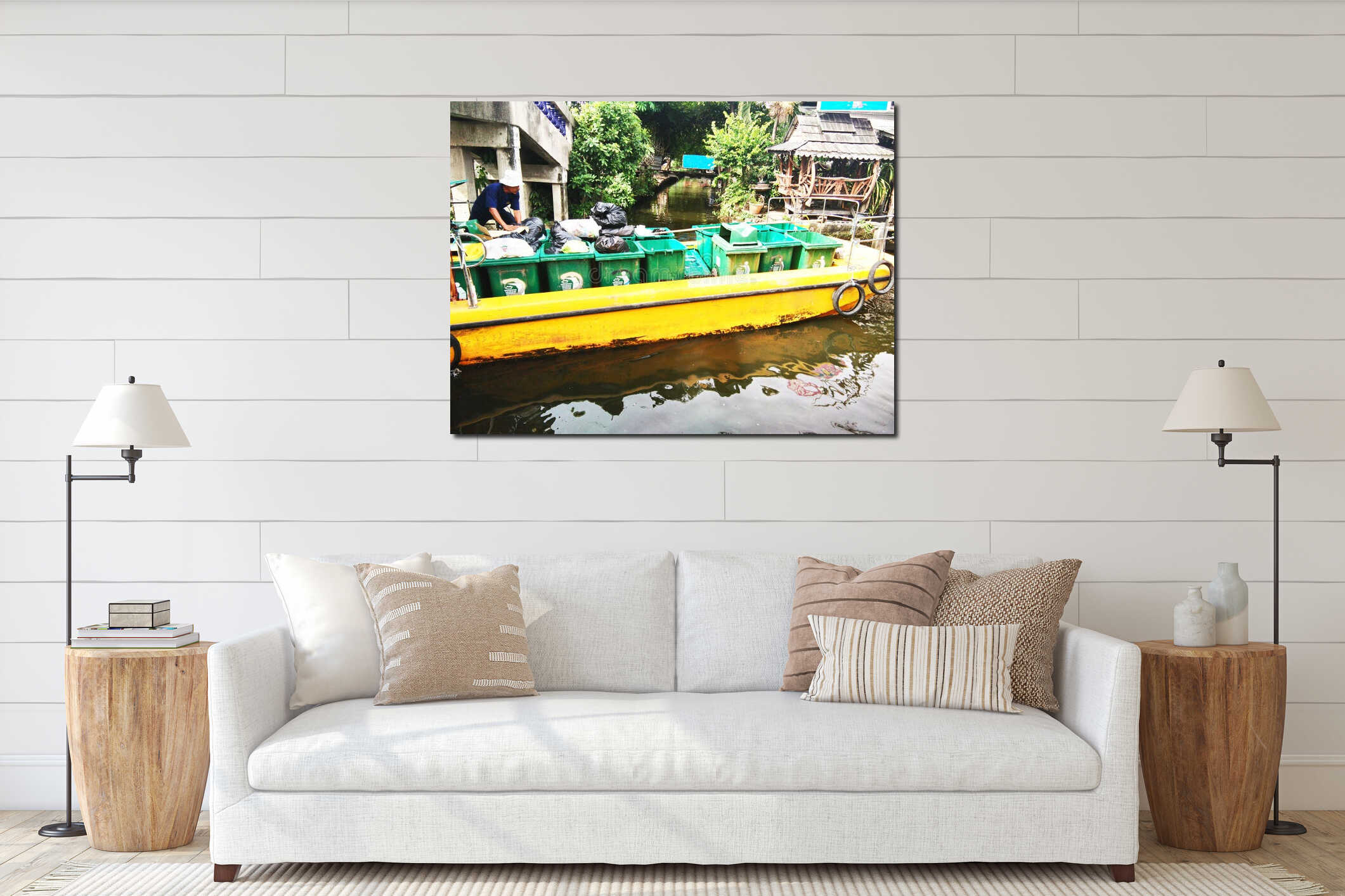 Canvas hanging interior mockup