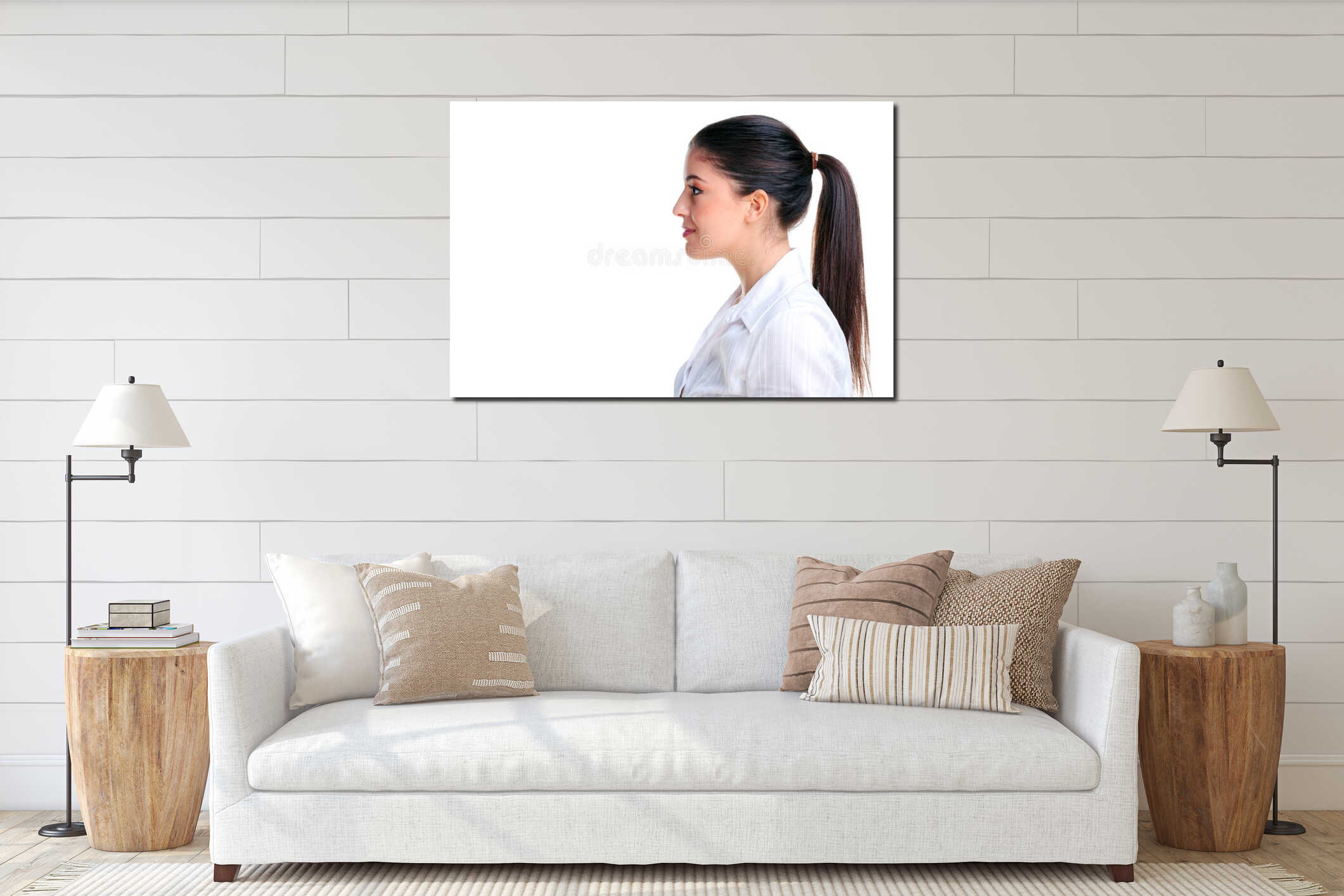 Canvas hanging interior mockup