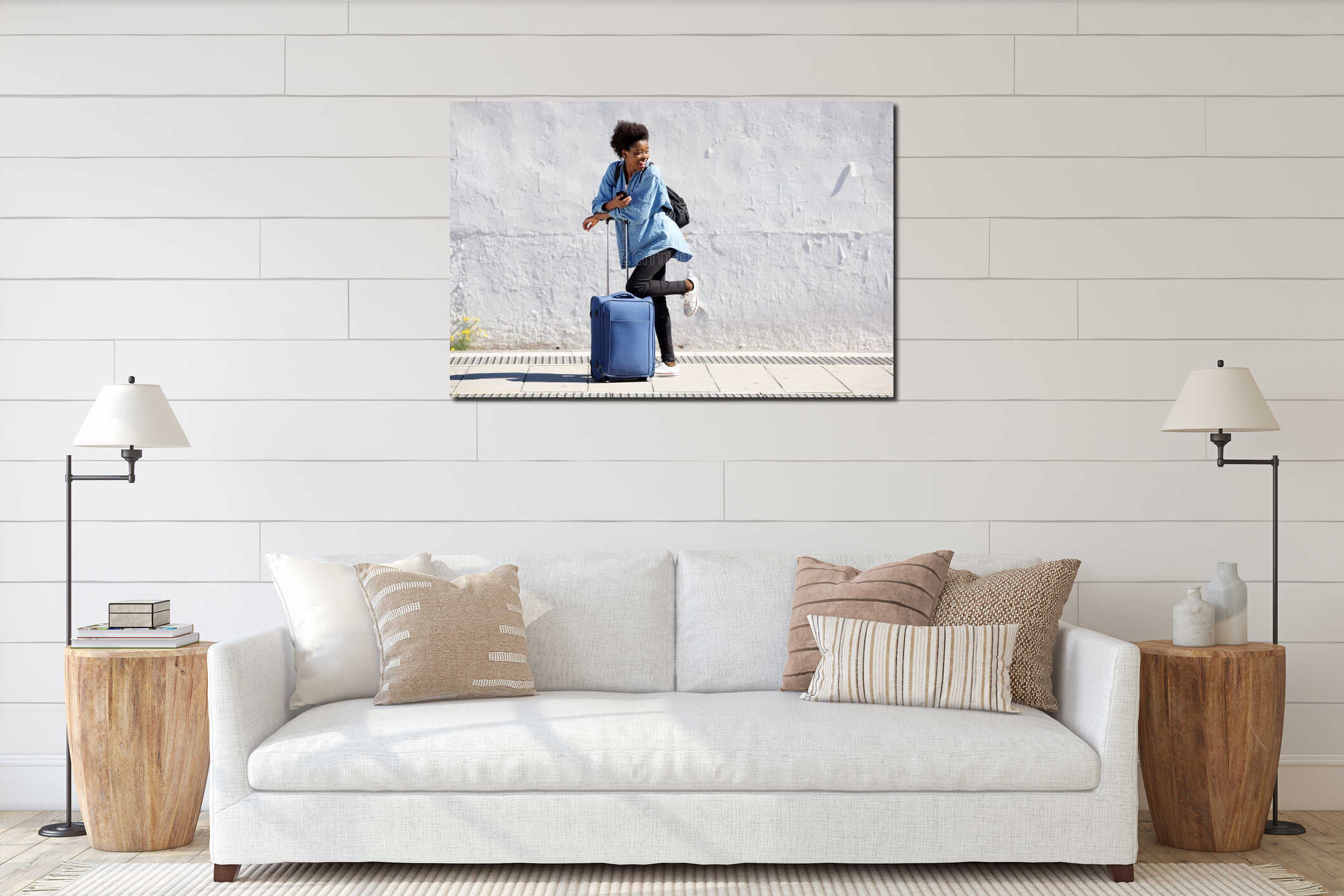 Canvas hanging interior mockup