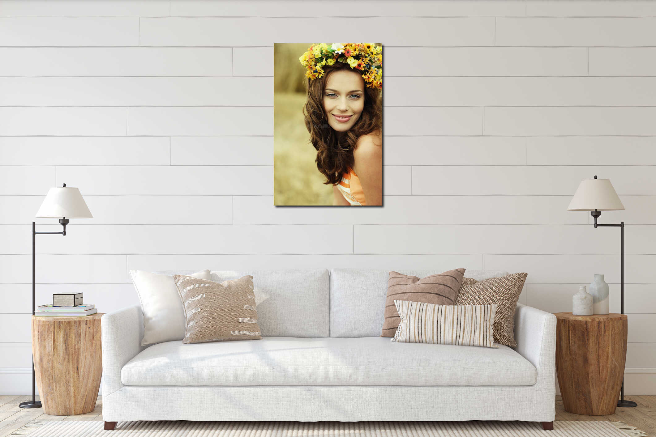 Canvas hanging interior mockup