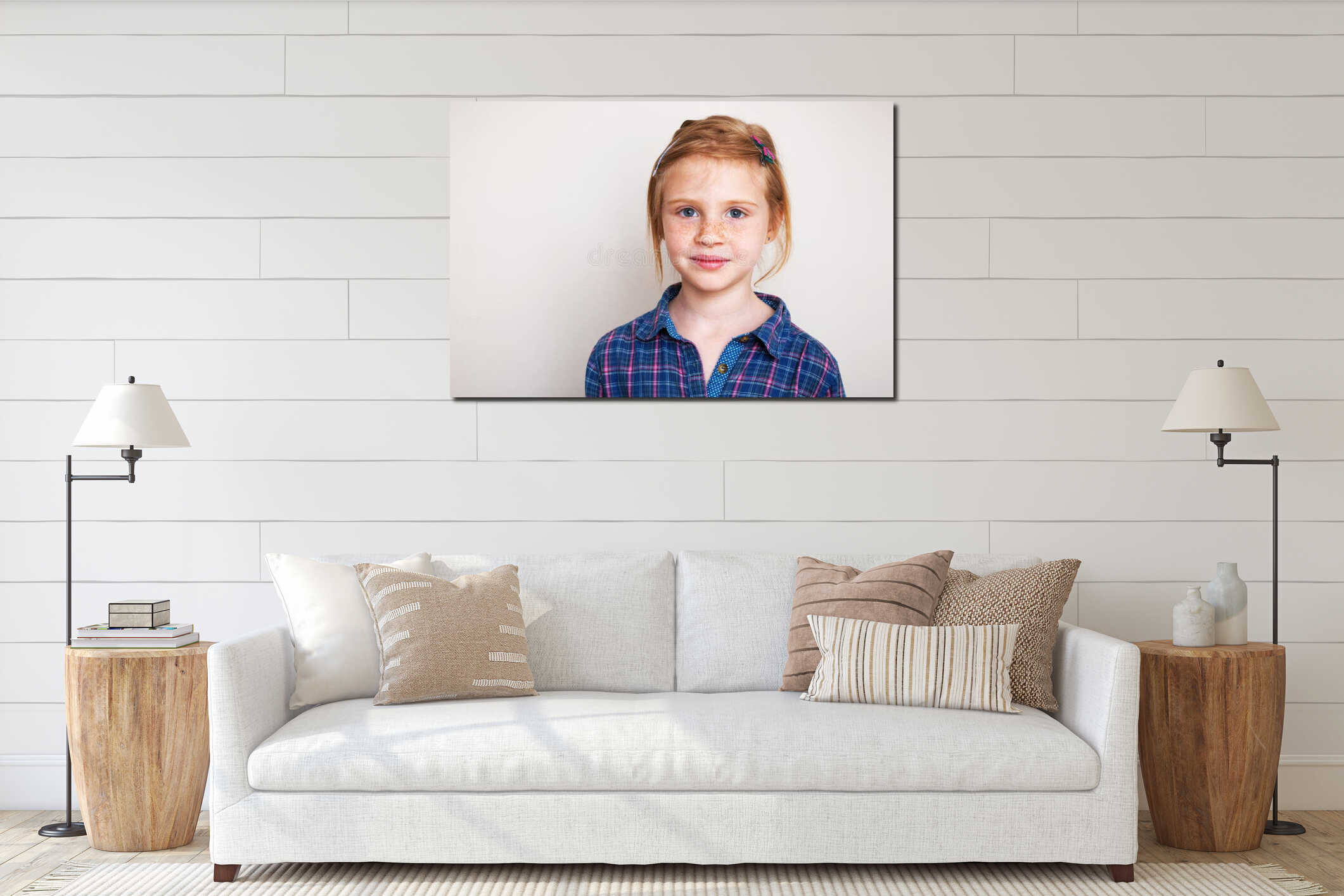 Canvas hanging interior mockup