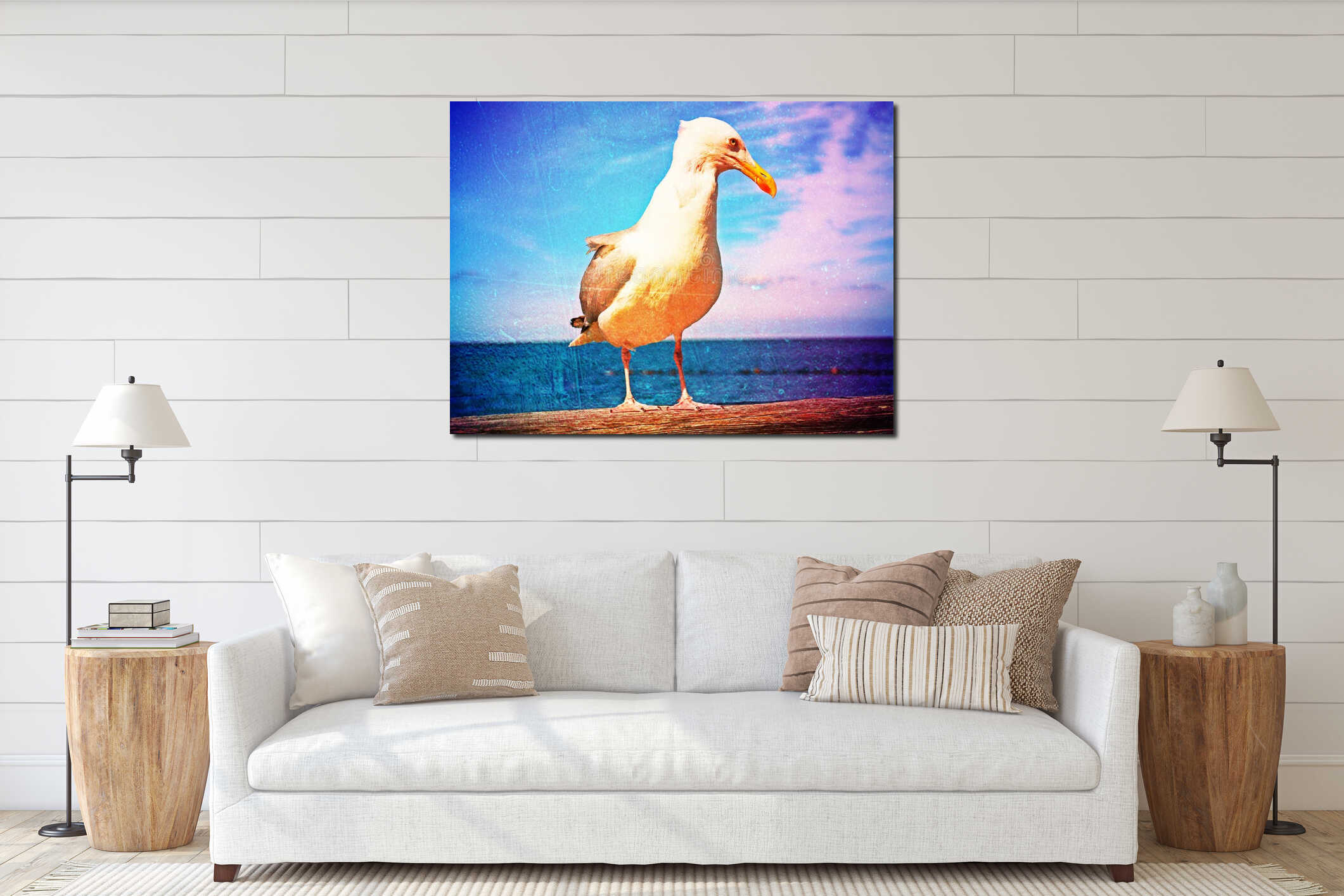 Canvas hanging interior mockup