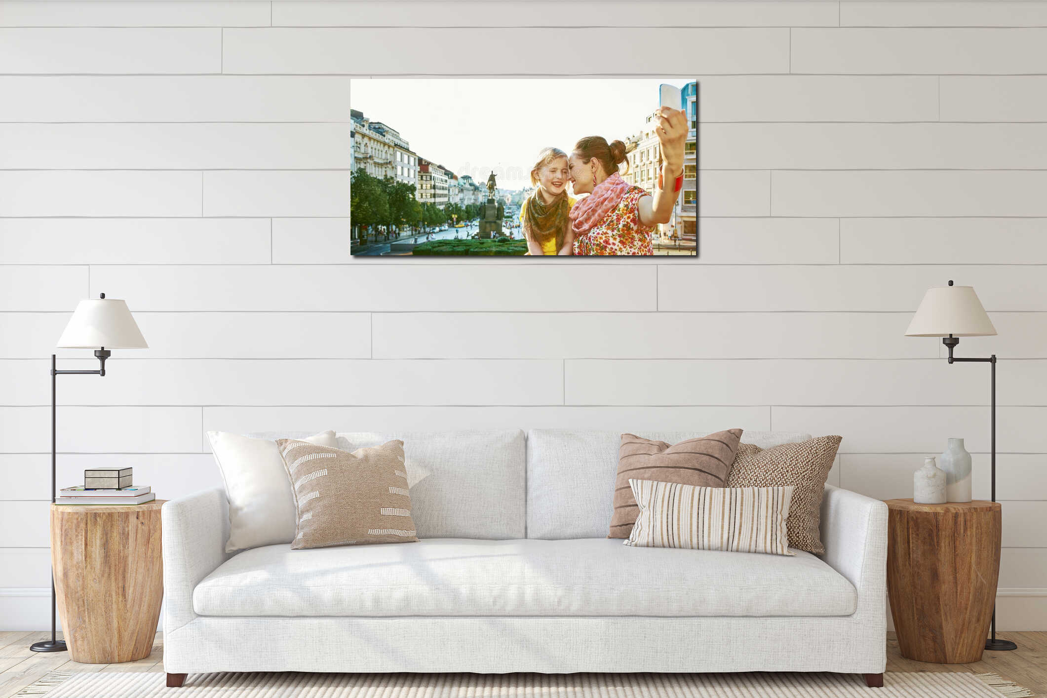Canvas hanging interior mockup